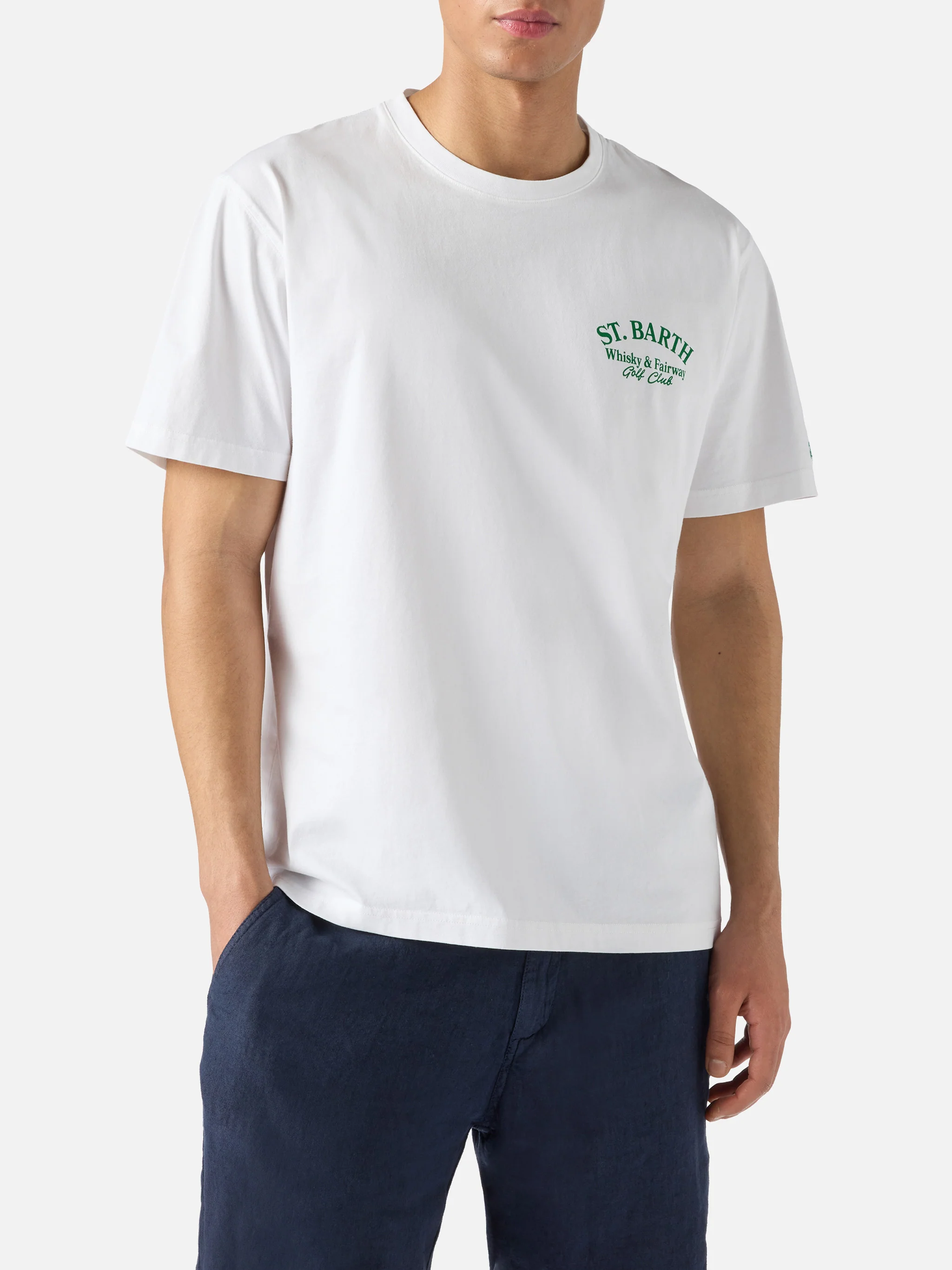 T-shirt Portland bianca con illustrazione Whisky & Fairway Golf Club - Image 3