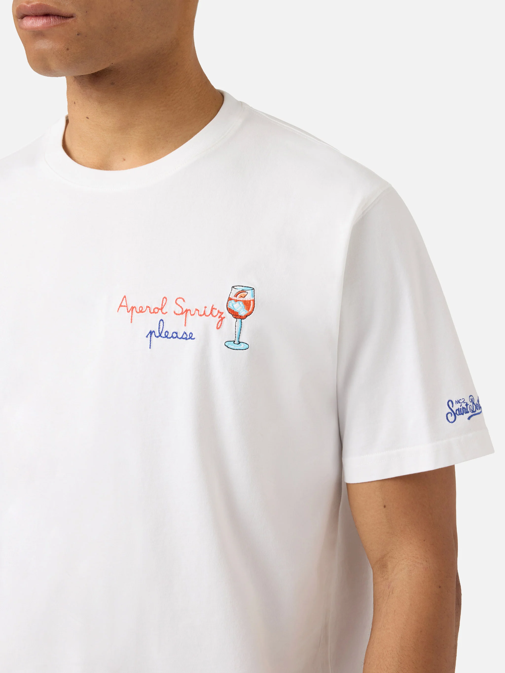 T-shirt Portofino bianca con ricamo Aperol Spritz Please | Special Edition - Image 2