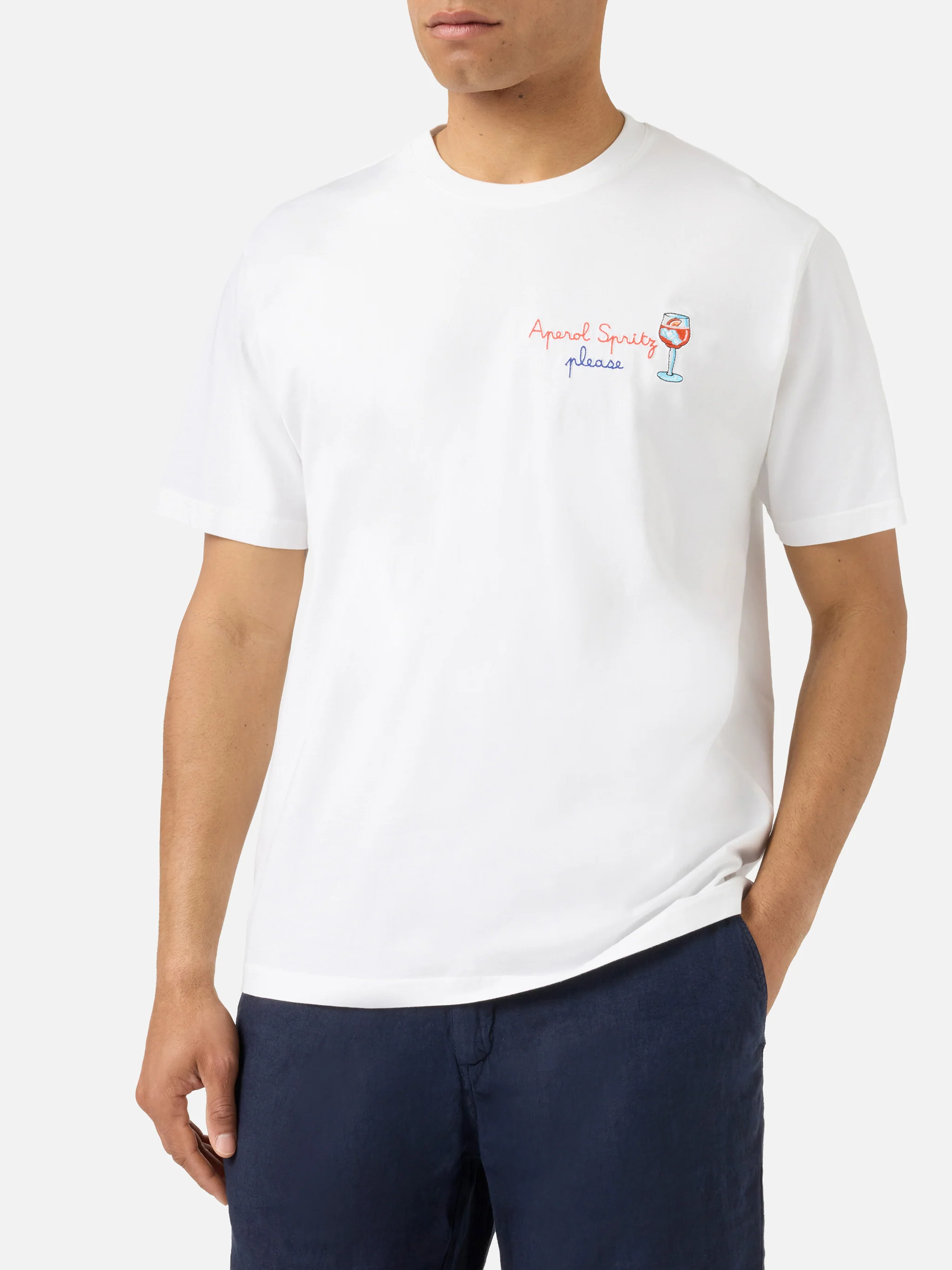 T-shirt Portofino bianca con ricamo Aperol Spritz Please | Special Edition - Image 3