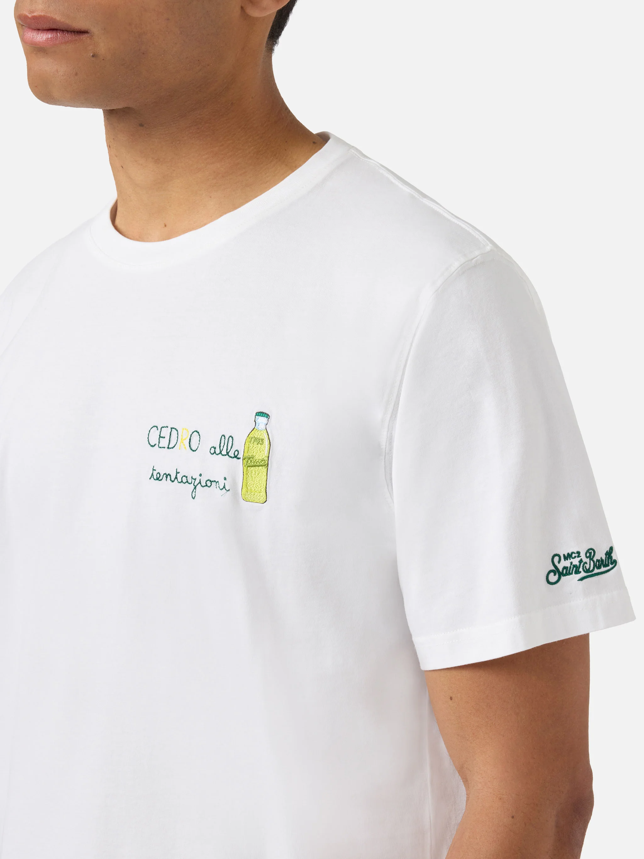 T-shirt Portofino bianca con ricamo Cedro Alle Tentazioni | Special Edition - Image 2