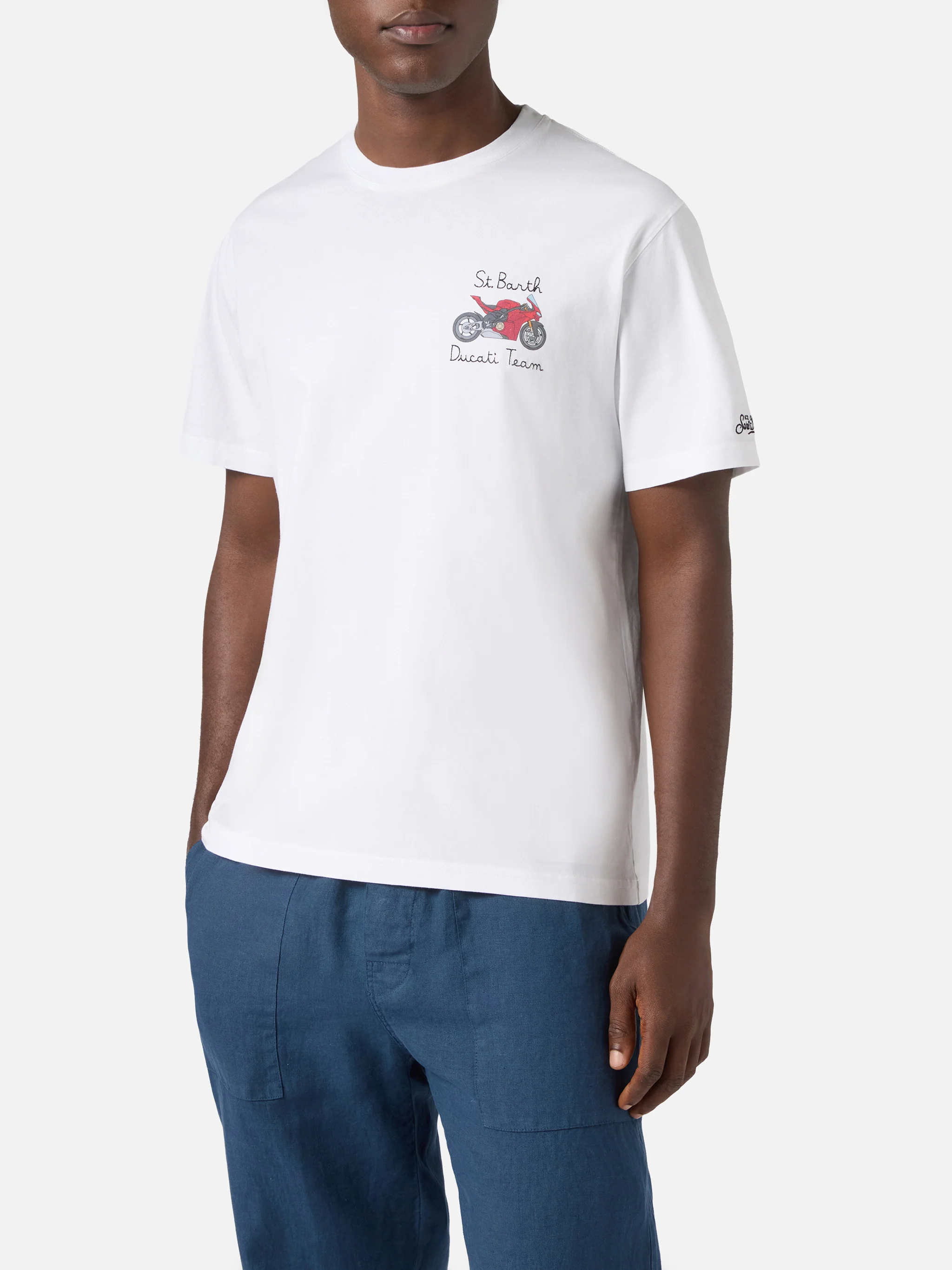 T-shirt Portofino bianca con ricamo Ducati Team | Special Edition - Image 3