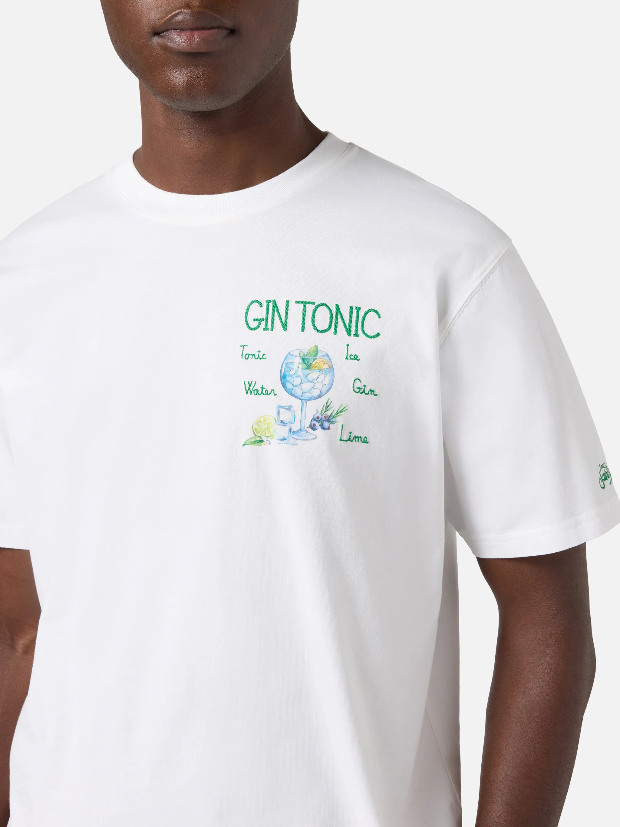 T-shirt Portofino bianca con ricamo Gin Tonic - Image 2