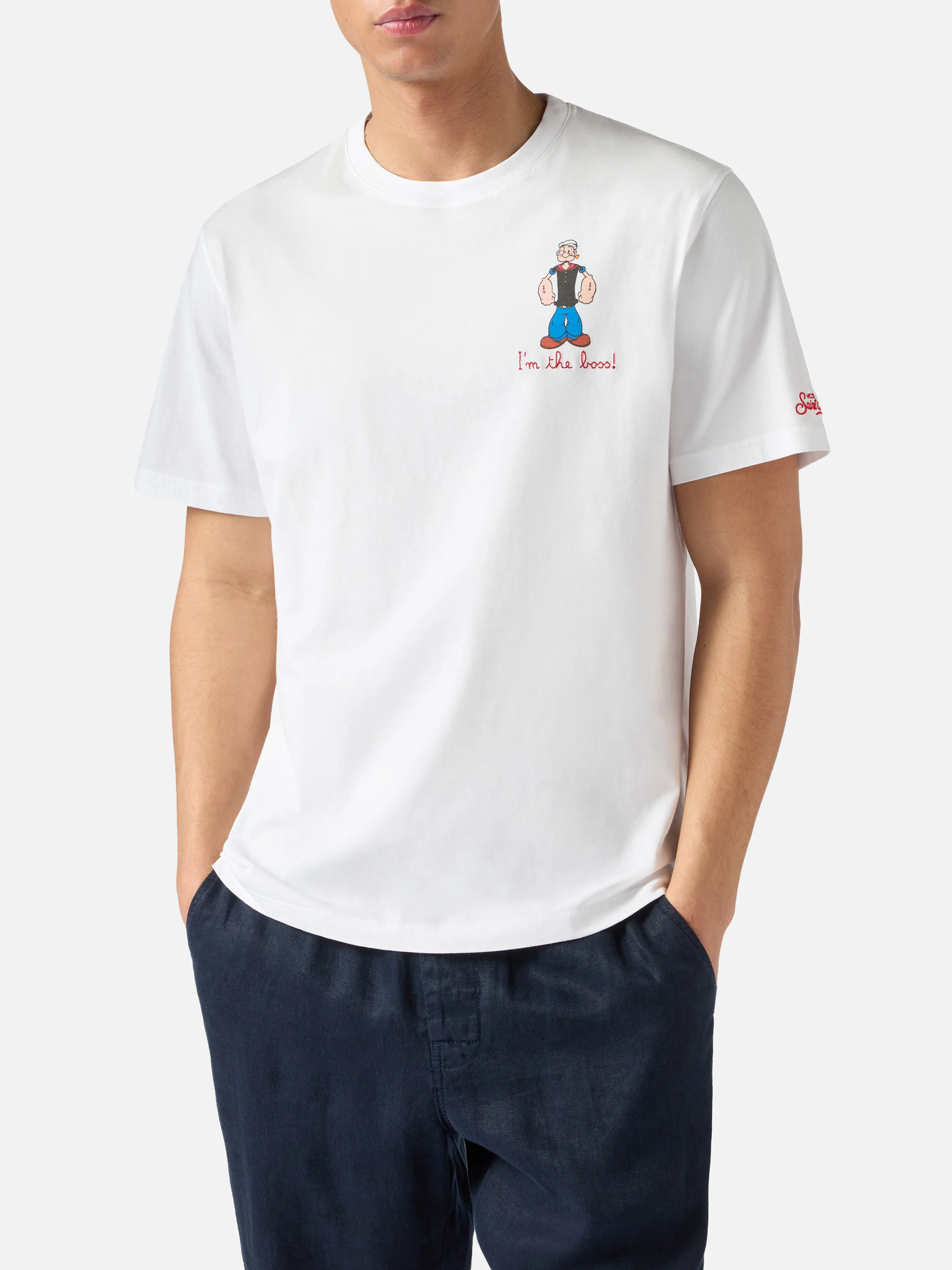 T-shirt Portofino bianca con ricamo I'm The Boss | Special Edition - Image 3