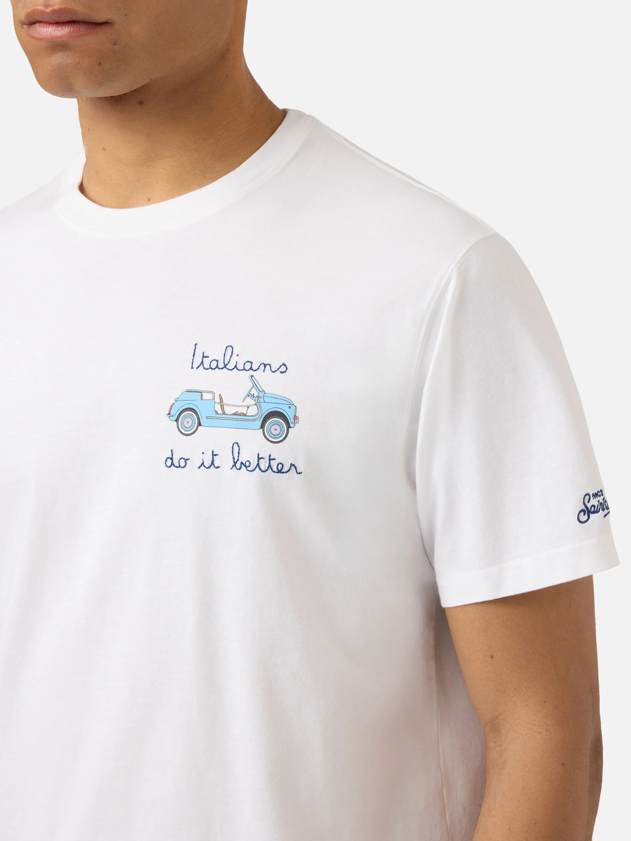 T-shirt Portofino bianca con ricamo Italians Do It Better - Image 2