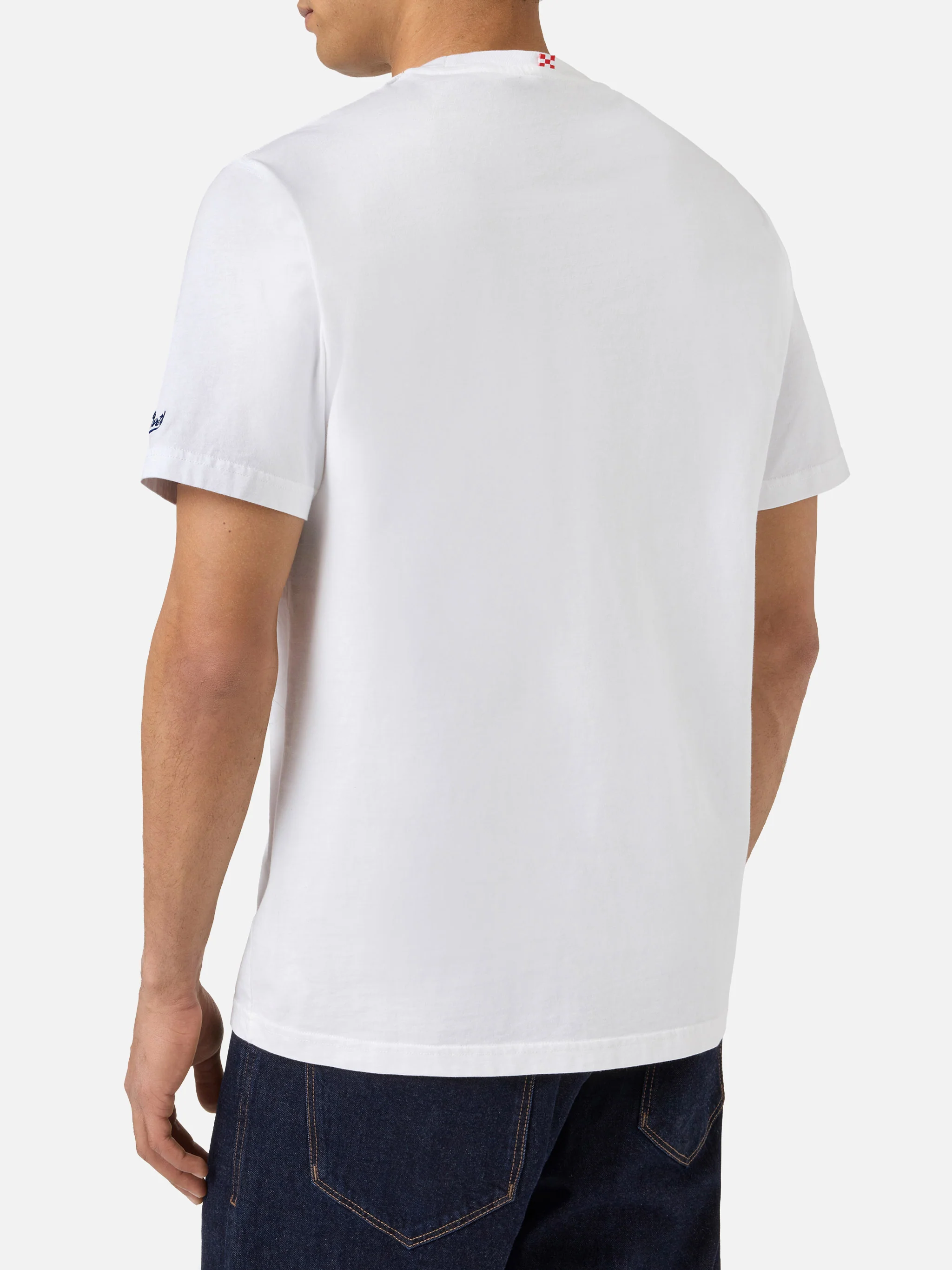 T-shirt Portofino bianca con ricamo Non Sono Bello Piaccio! - Image 4