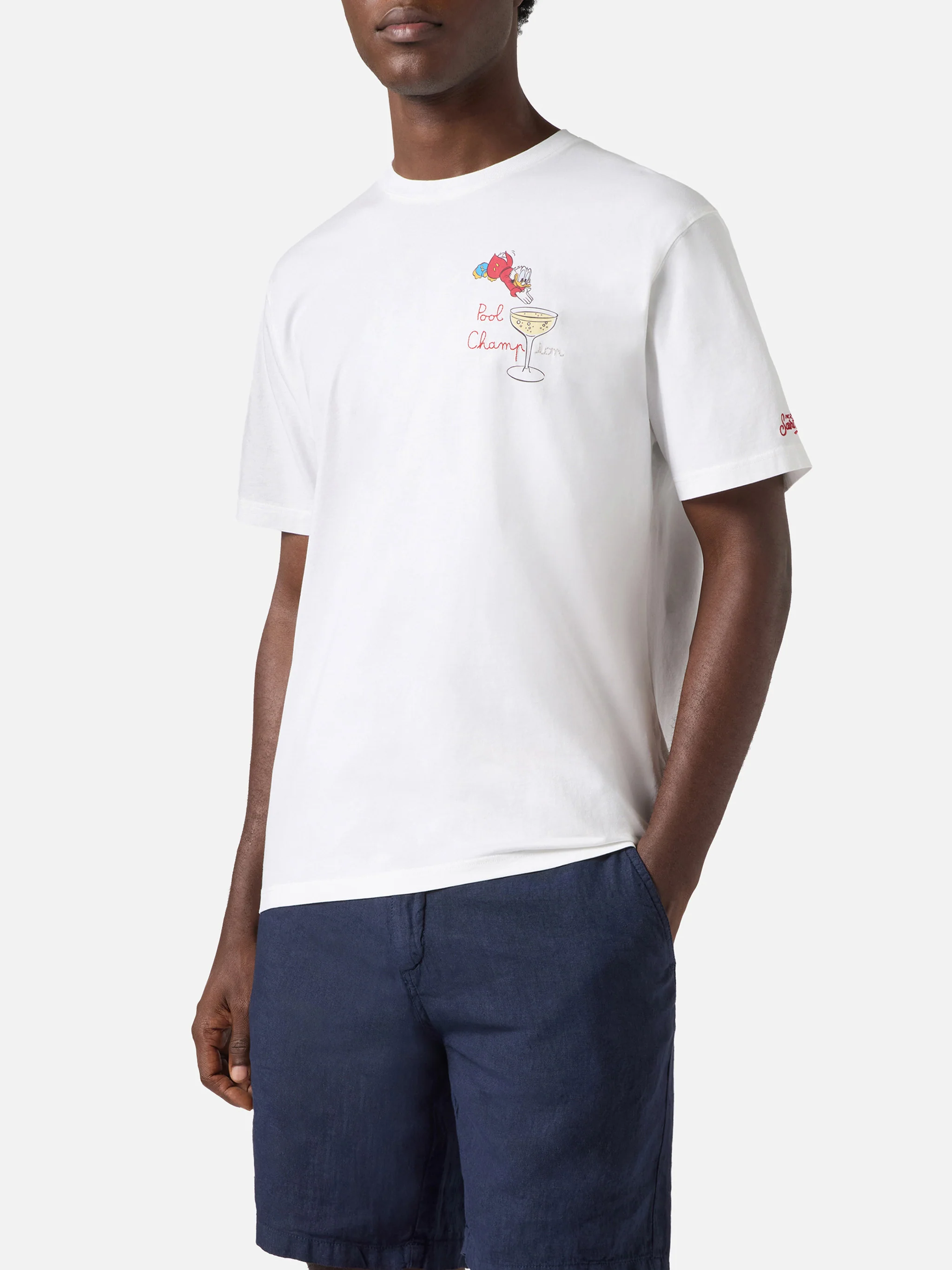 T-shirt Portofino bianca con ricamo Pool Champion | Special Edition - Image 3