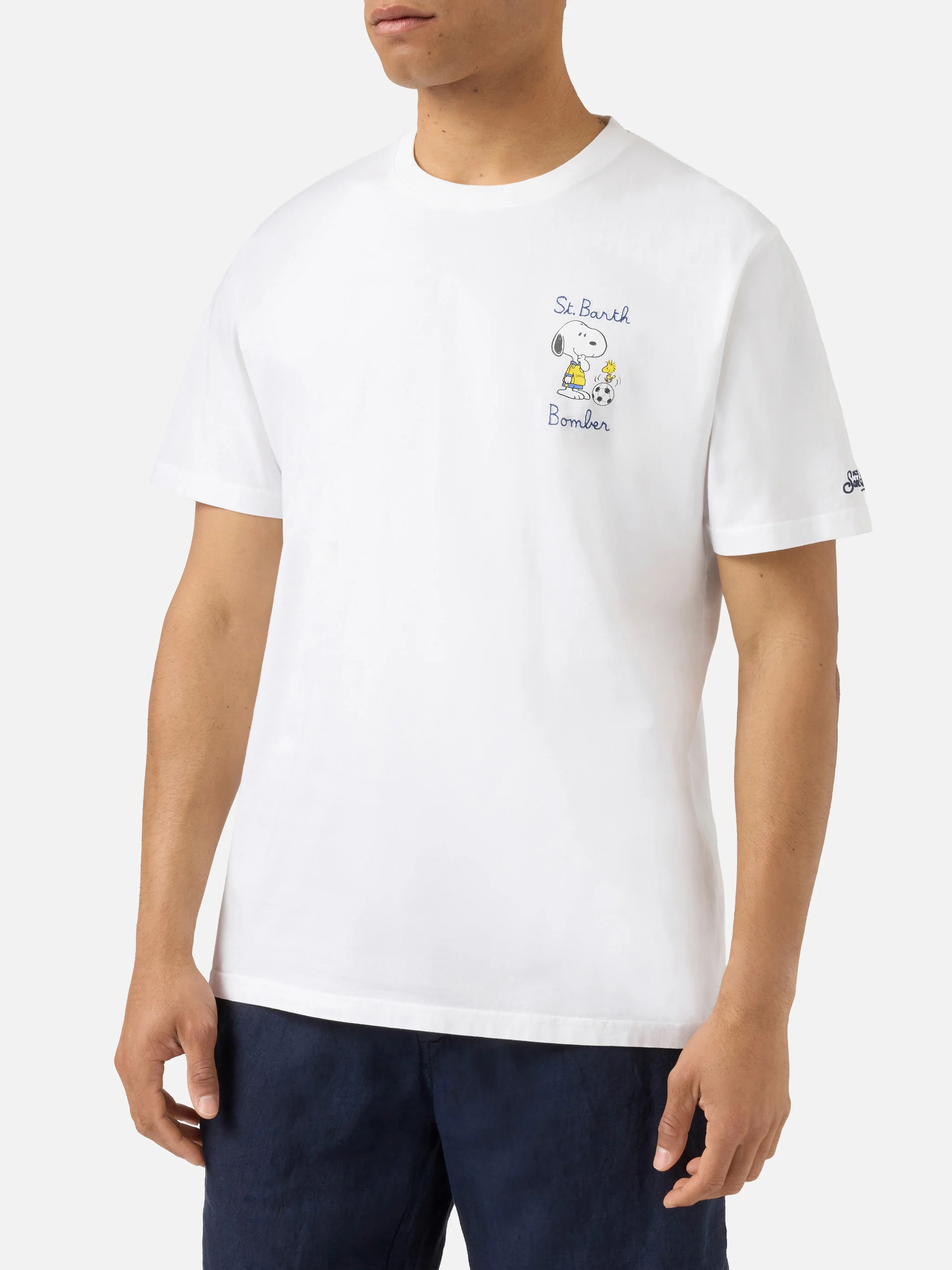 T-shirt Portofino bianca con ricamo St. Barth Bomber | Special Edition - Image 3
