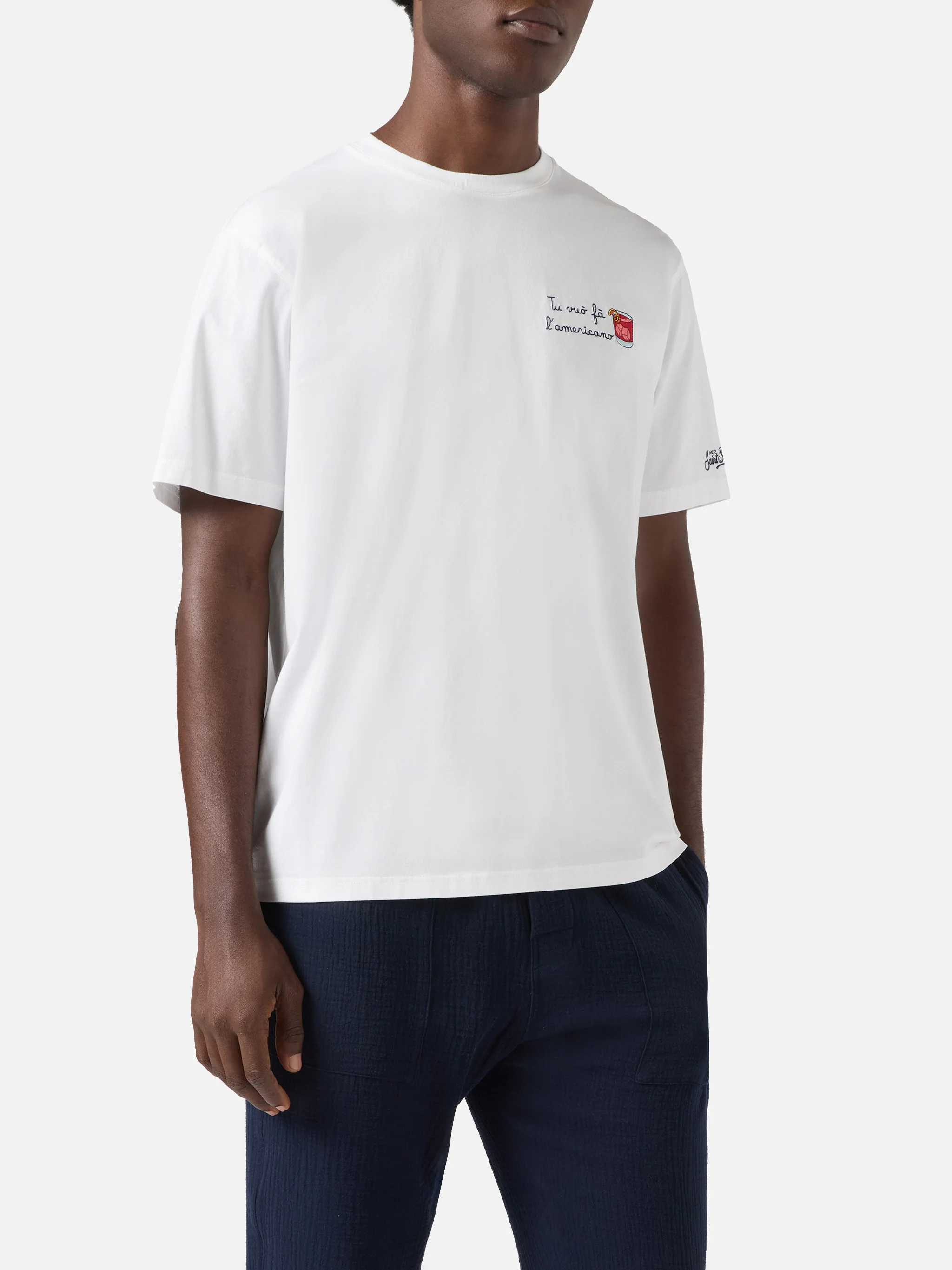 T-shirt Portofino bianca con ricamo Tu Vuò Fà L'americano - Image 3