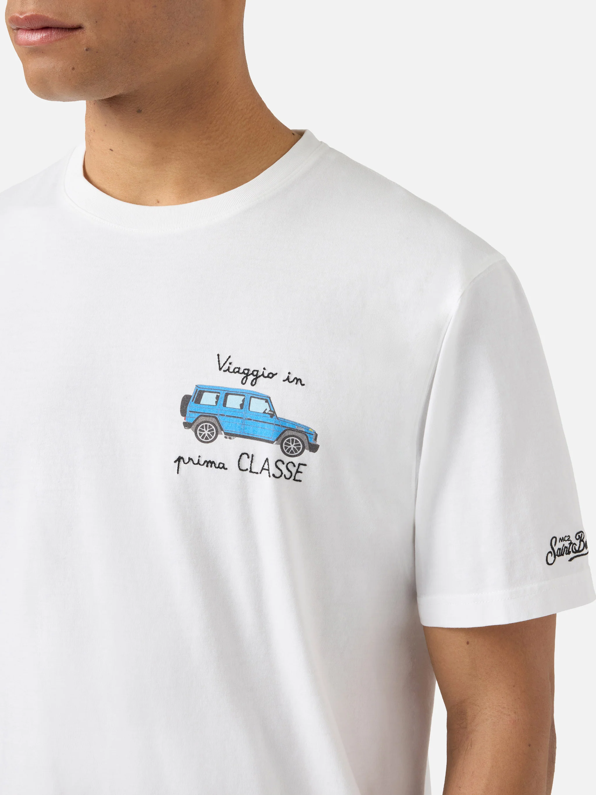 T-shirt Portofino bianca con ricamo Viaggio In Prima Classe - Image 2