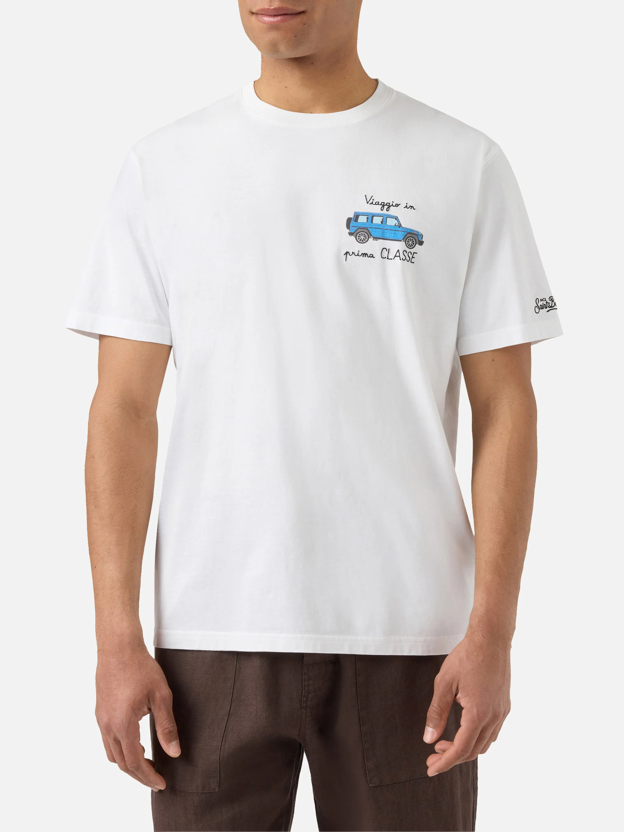 T-shirt Portofino bianca con ricamo Viaggio In Prima Classe - Image 3