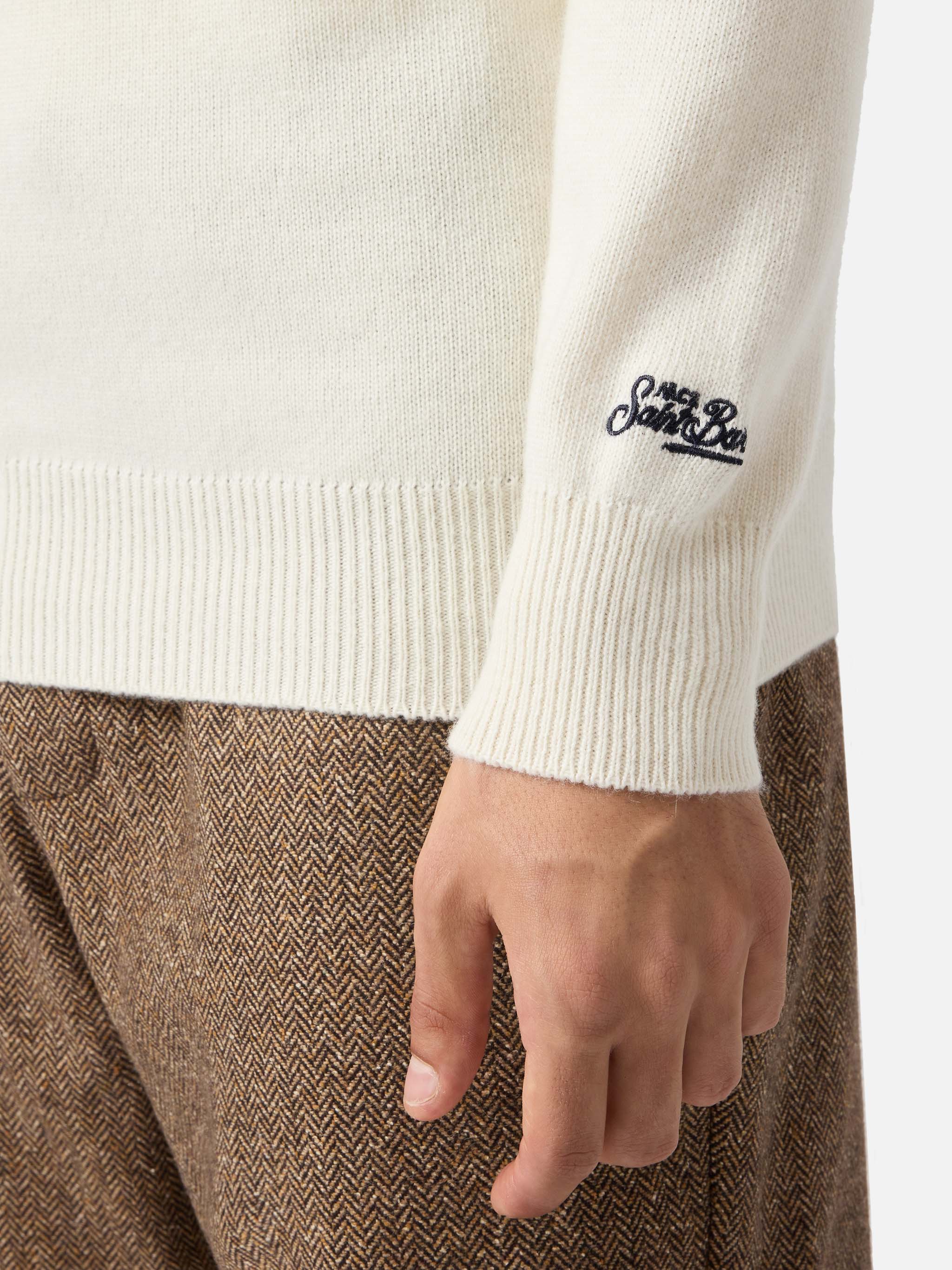 Maglione in misto cashmere Heron con ricamo Bollicine, please! - Image 4