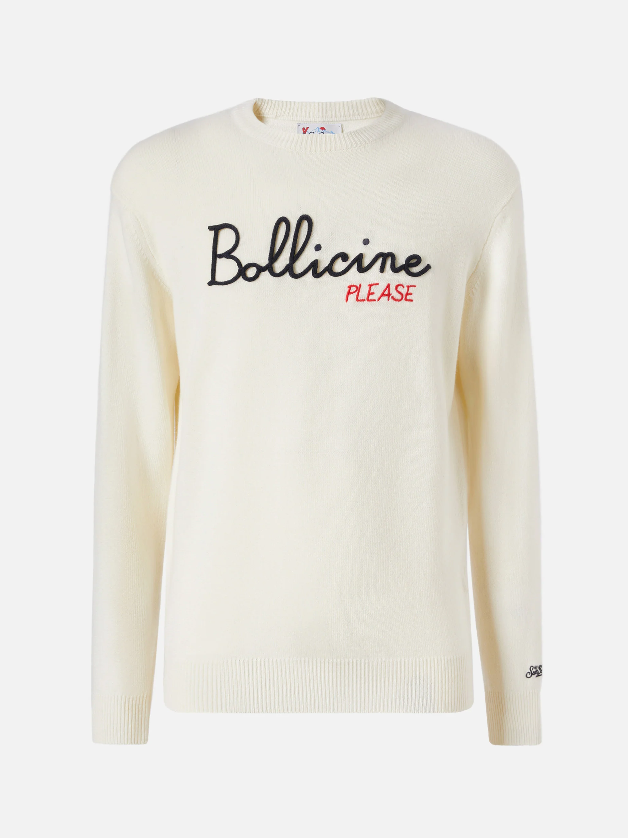 Maglione in misto cashmere Heron con ricamo Bollicine, please! - Image 5
