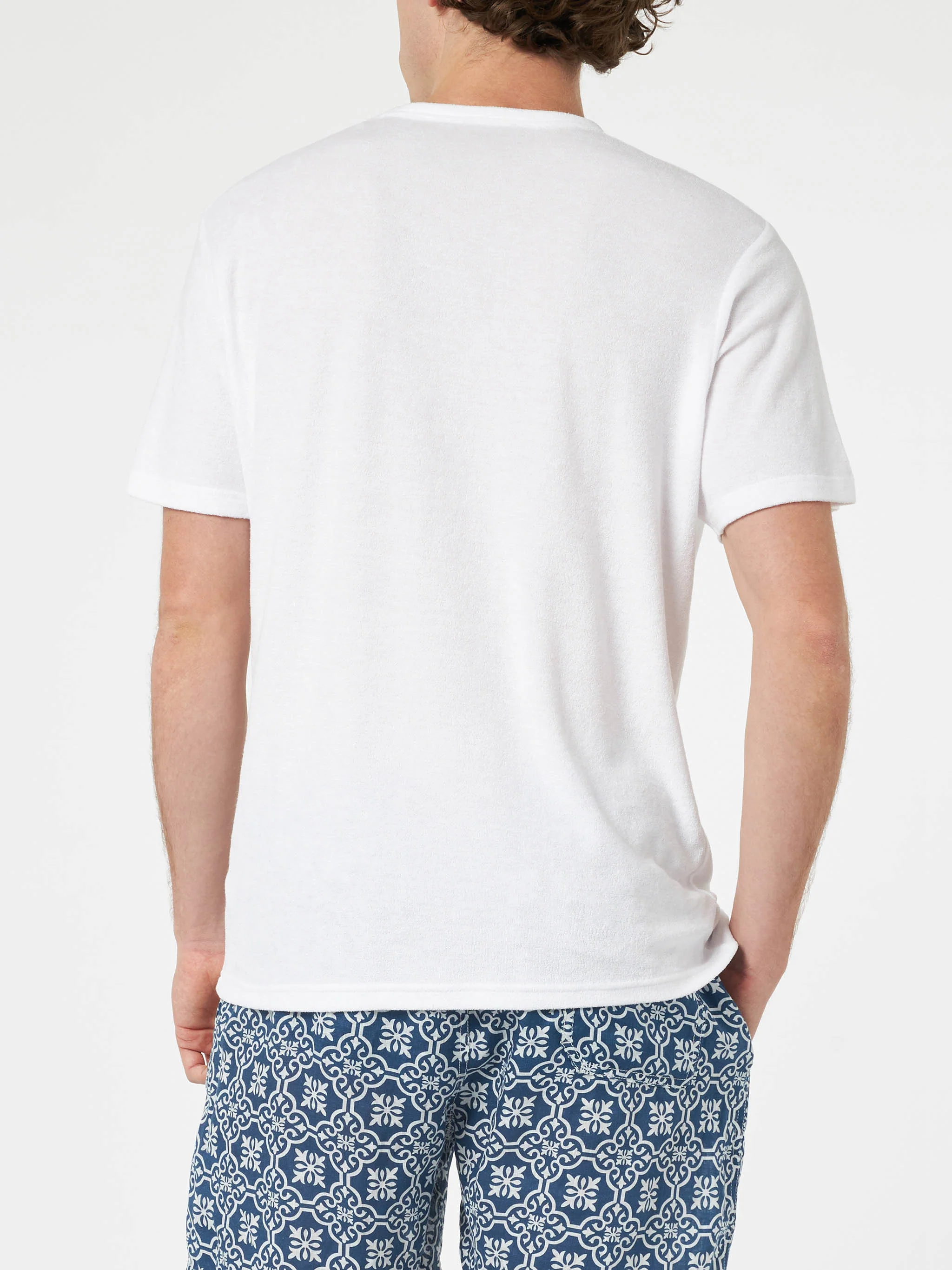 Tshirt in spugna bianca Gary con ricamo St. Barth - Image 4