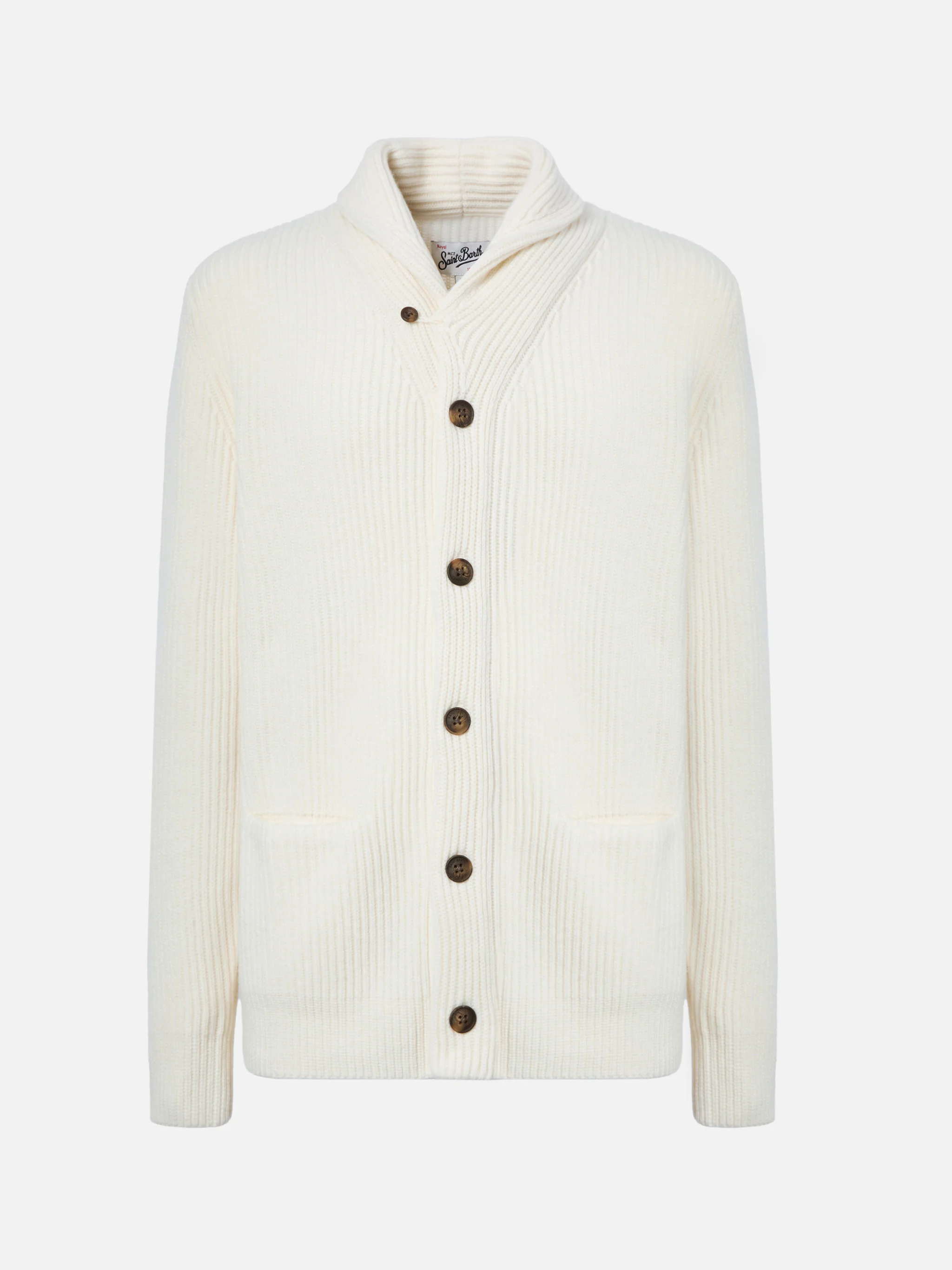 Cardigan Glasgow in pura lana bianco - Image 5