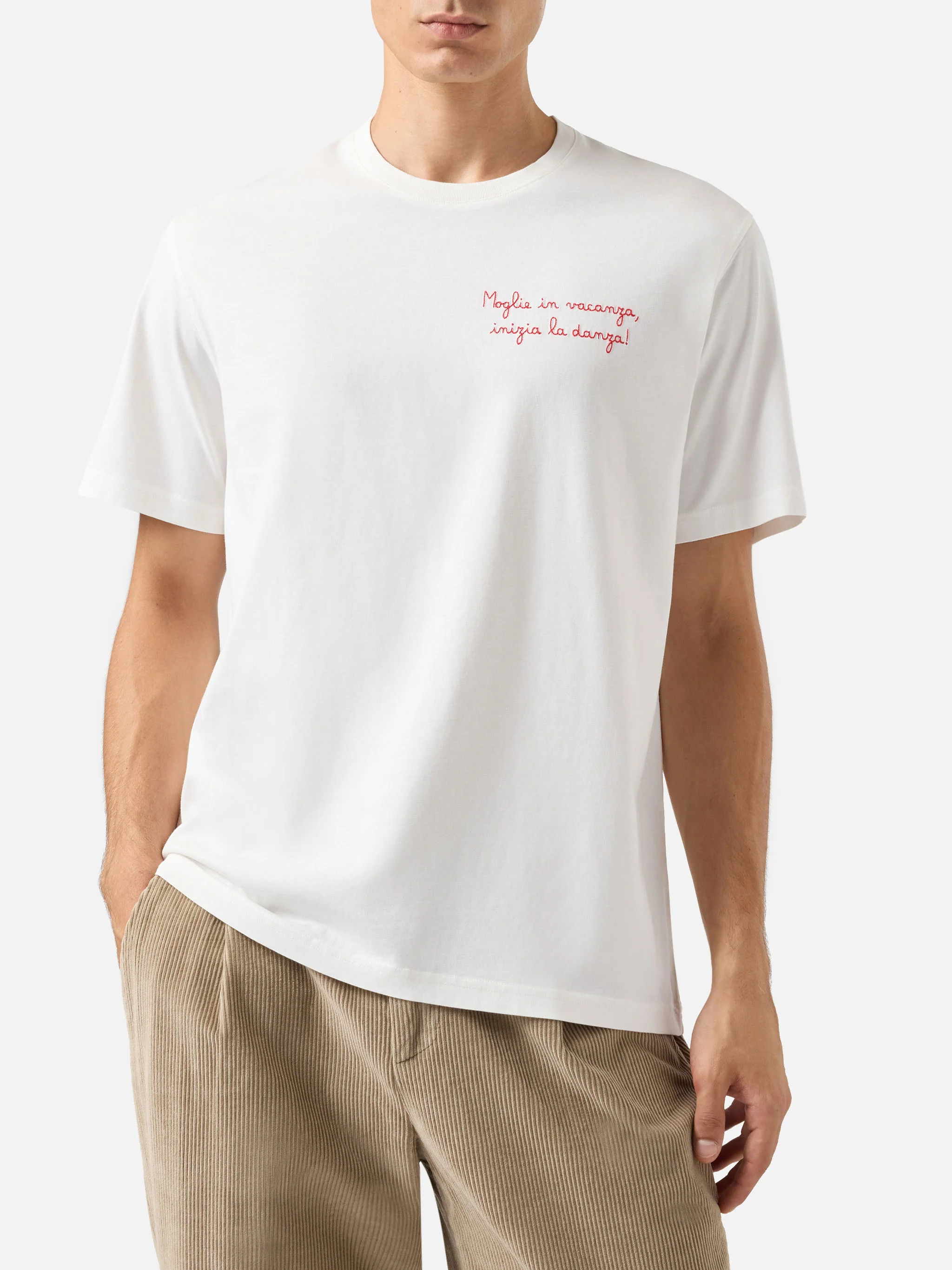 T-shirt in cotone Arnott con ricamo Moglie in Vacanza... | YUPPIES EDIZIONE SPECIALE - Image 3