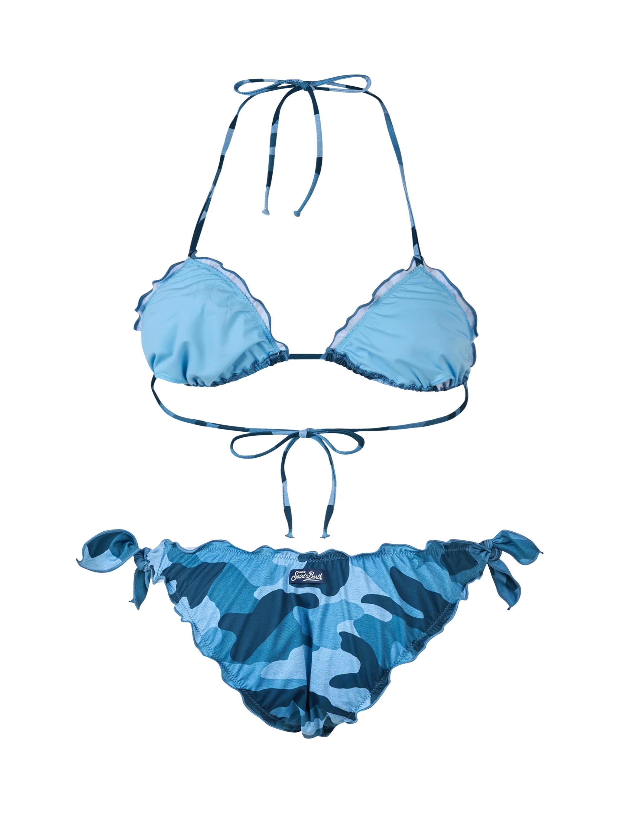 Bikini Sarius triangolo denim con fantasia camouflage - Image 3