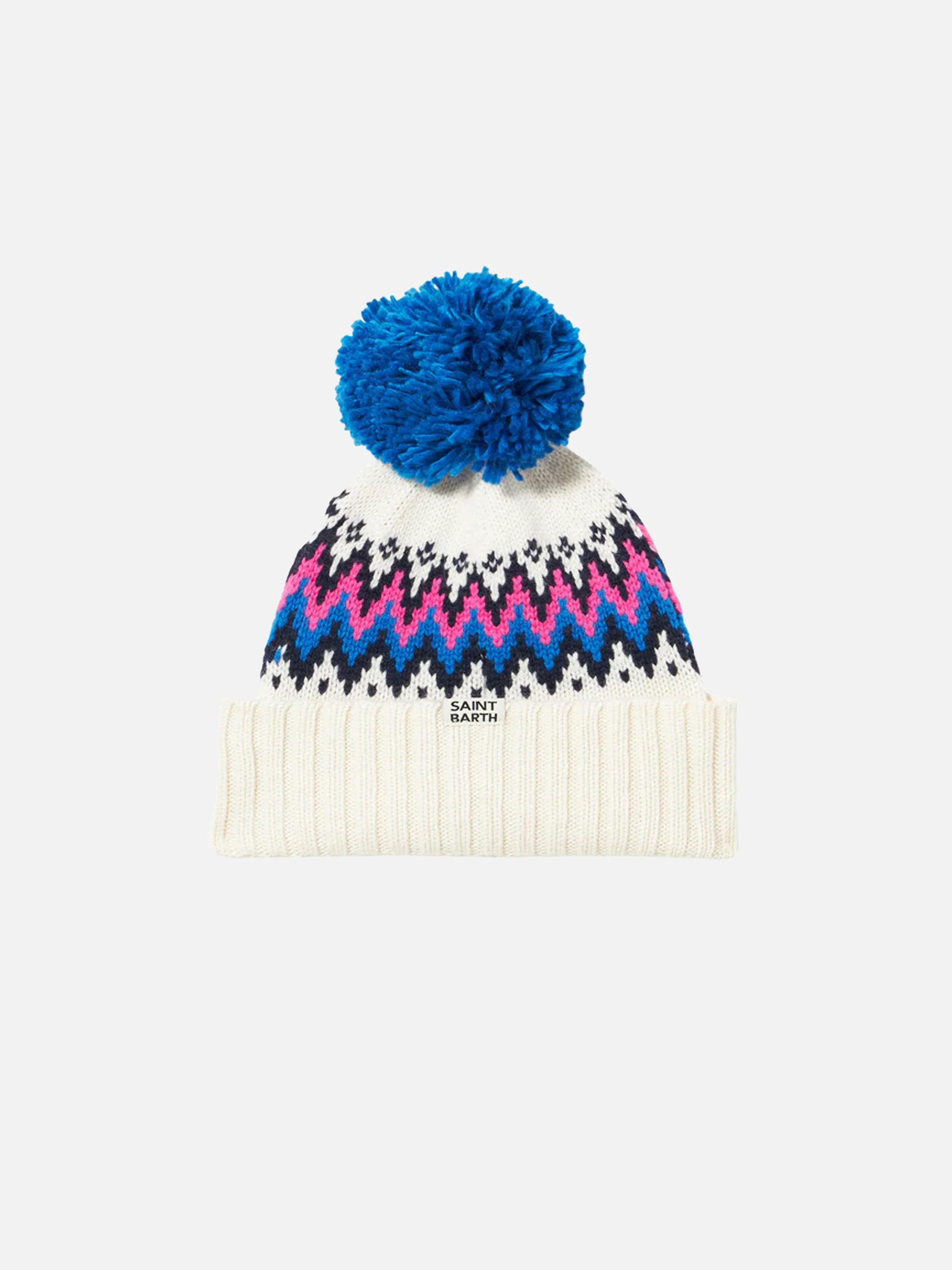 Berretto Wengen Nordic in maglia con jacquard bianco - Image 3