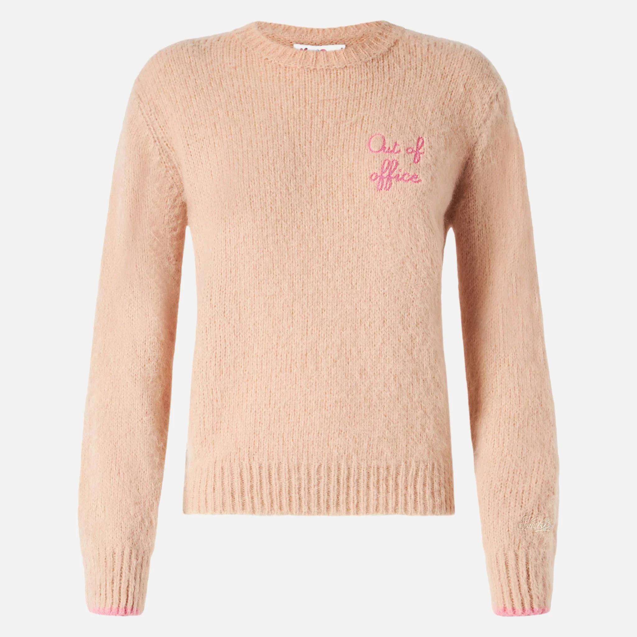 Maglione New Queen Soft beige con ricamo Out of office - Image 3
