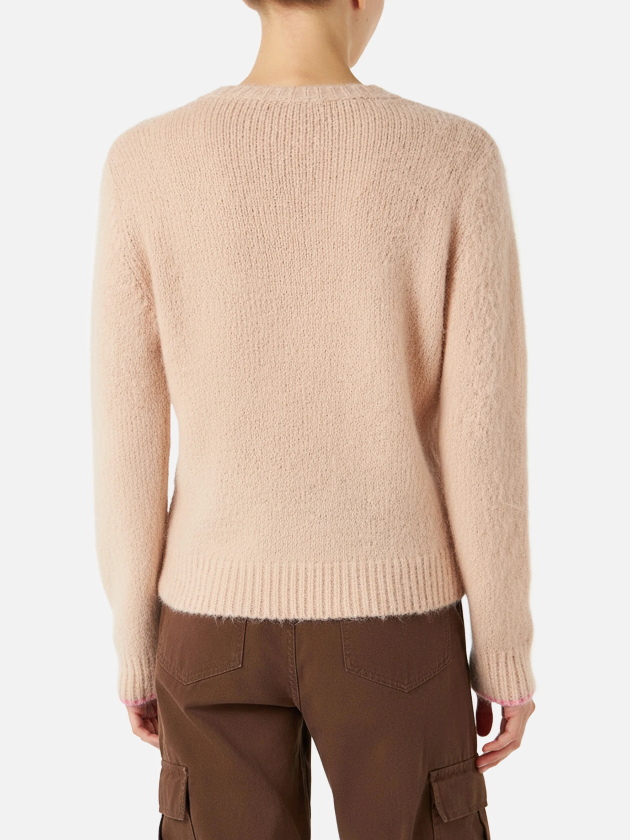 Maglione New Queen Soft beige con ricamo Out of office - Image 4