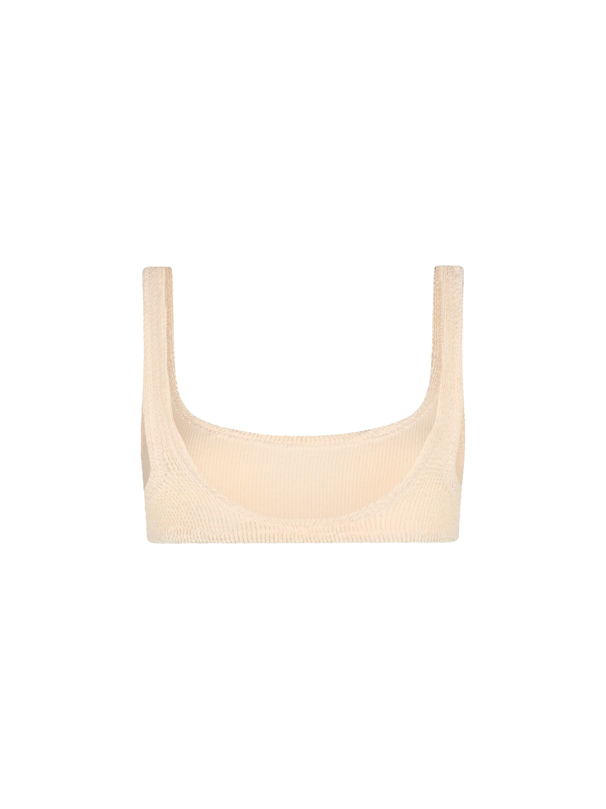 Top bikini Naima bralette in tessuto crinkle beige - Image 2