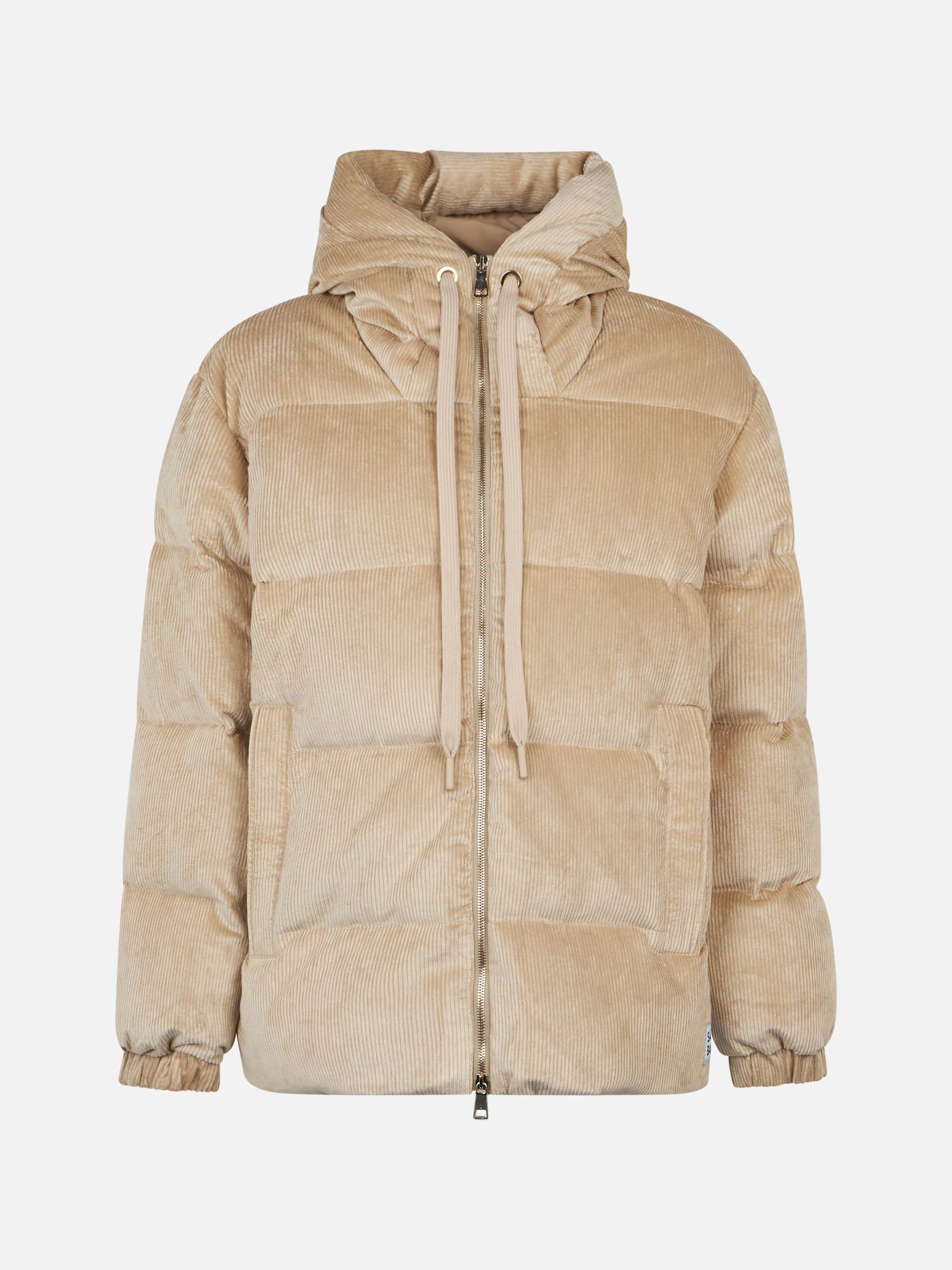 Piumino Geneve in velluto a coste beige con cappuccio - Image 4