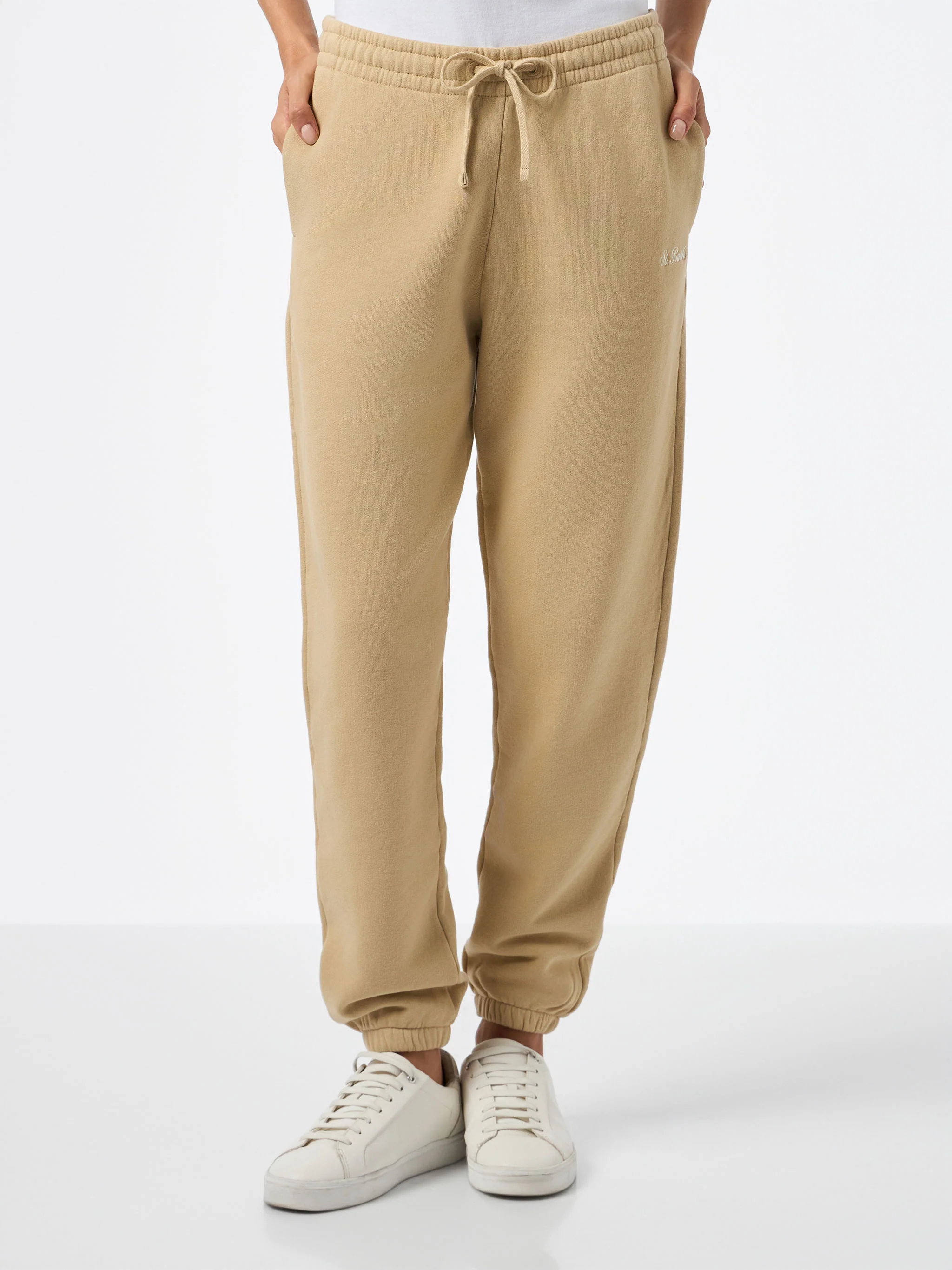 Pantaloni Odalys in felpa di cotone beige - Image 2