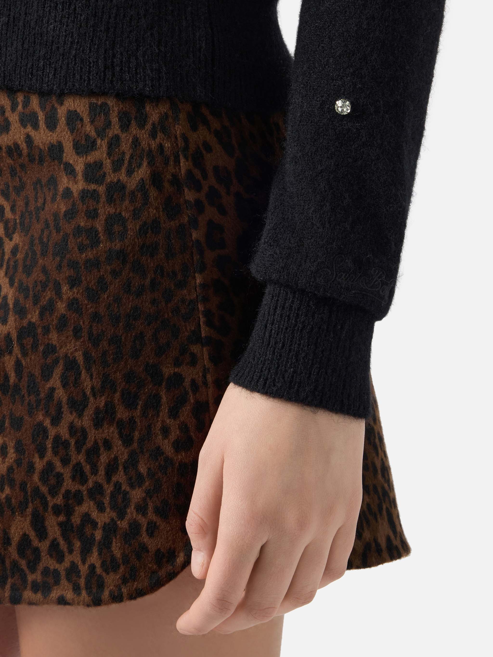 Cardigan Bellamy nero con strass - Image 4