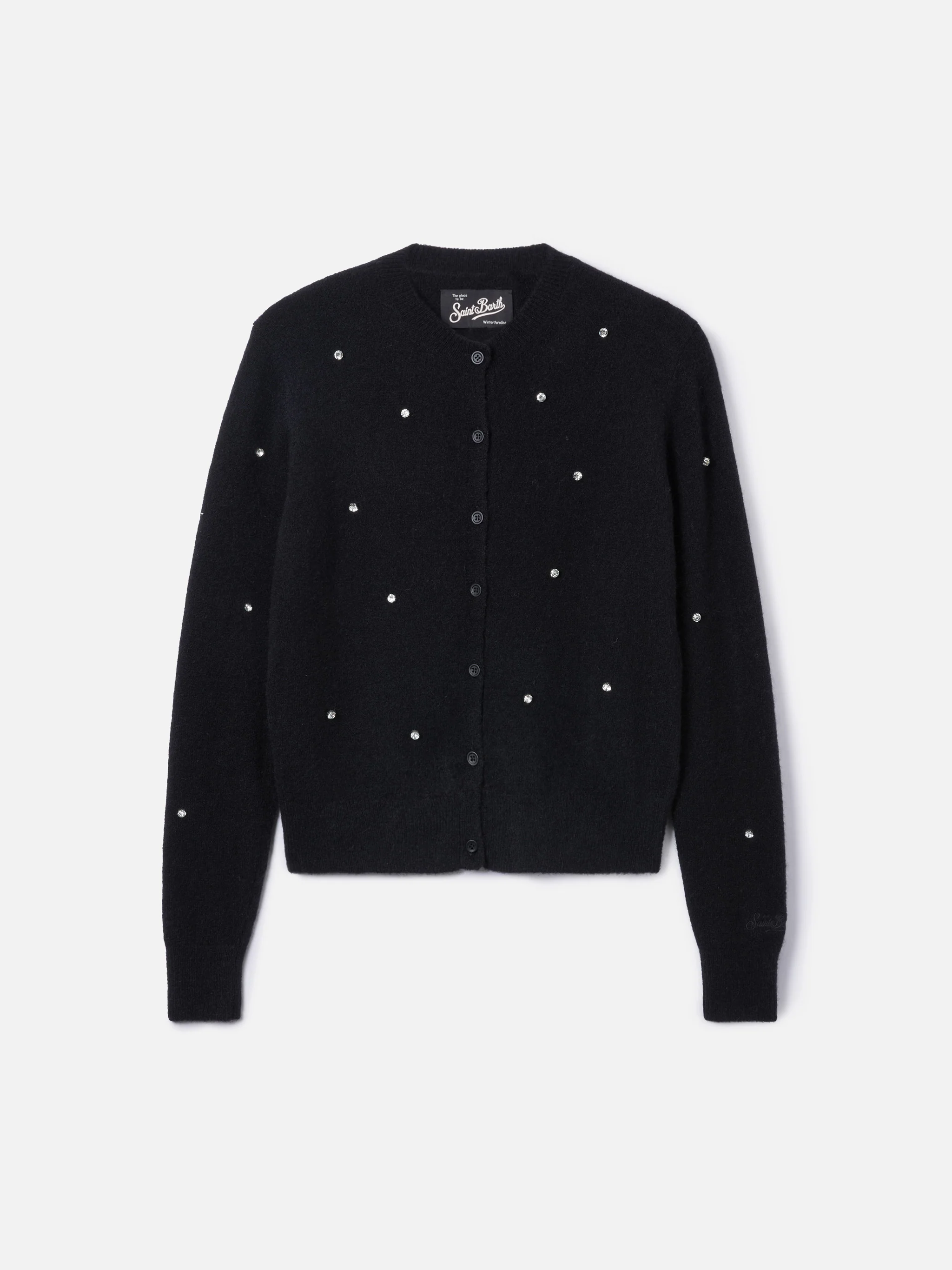 Cardigan Bellamy nero con strass - Image 5