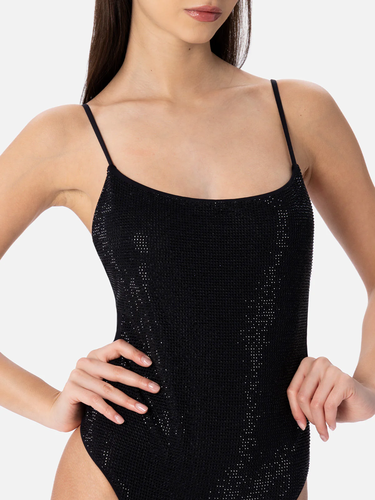 Costume intero Cecille nero con strass - Image 4