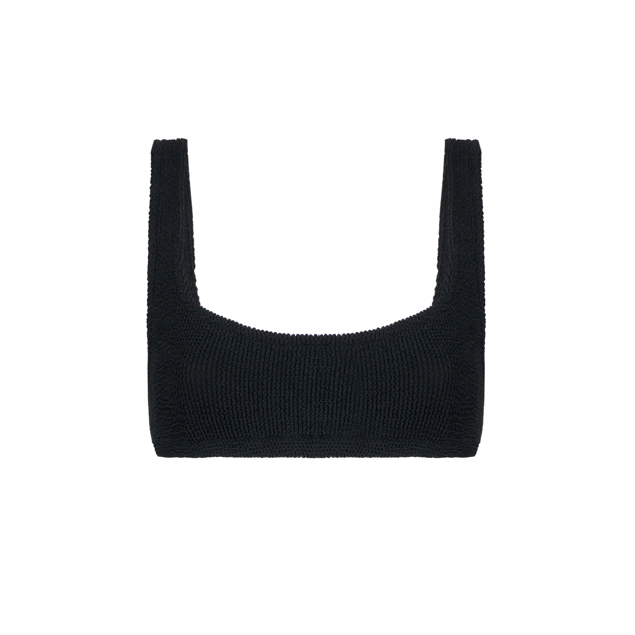 Top bikini Naima crinkle bralette nero tinta unita