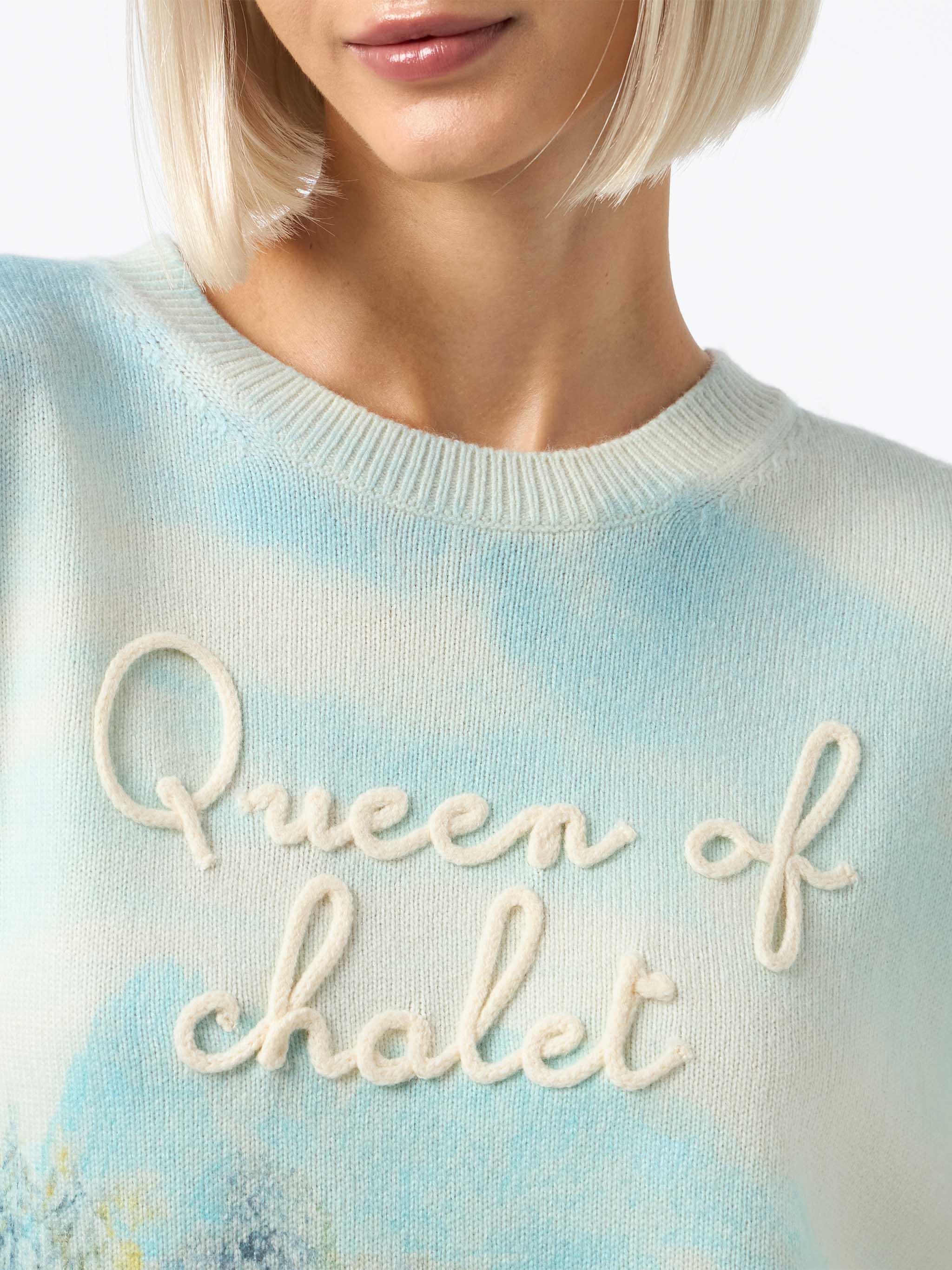 Maglia Louise in misto cashmere con stampa chalet e ricamo - Image 3