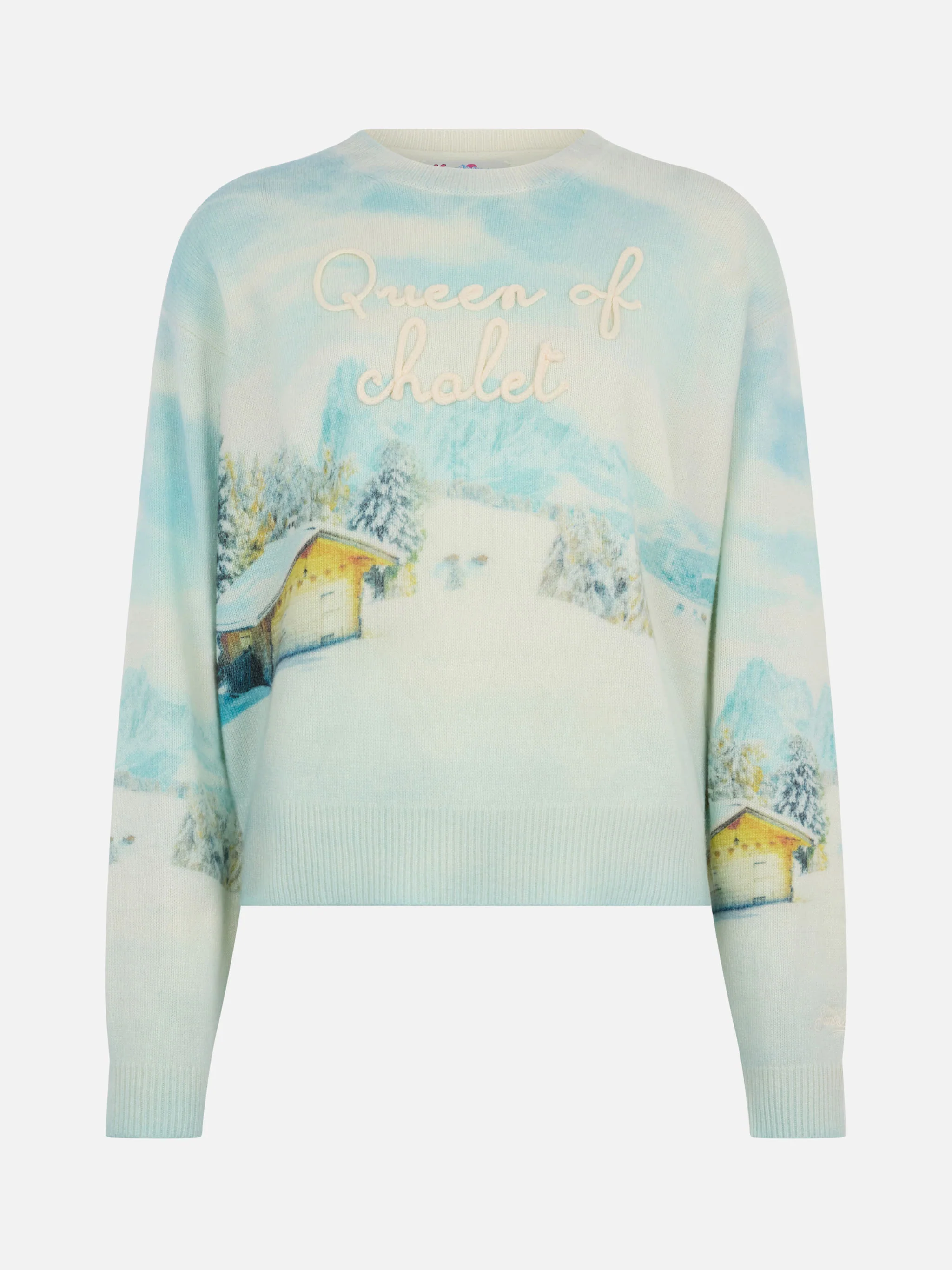 Maglia Louise in misto cashmere con stampa chalet e ricamo - Image 4