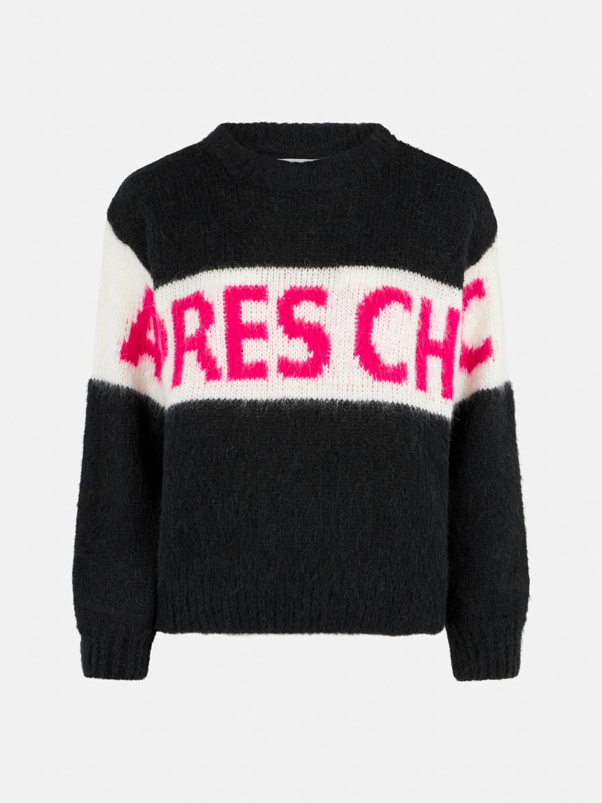 Maglione Danya Soft con jacquard Après Chic nero e fucsia - Image 5