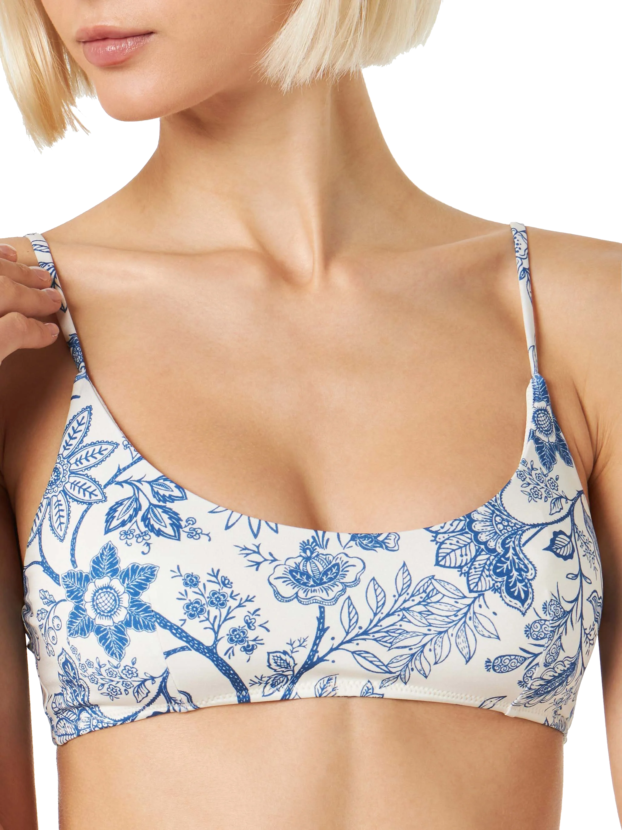 Top bikini Judy a bralette con fantasia floreale blu - Image 2