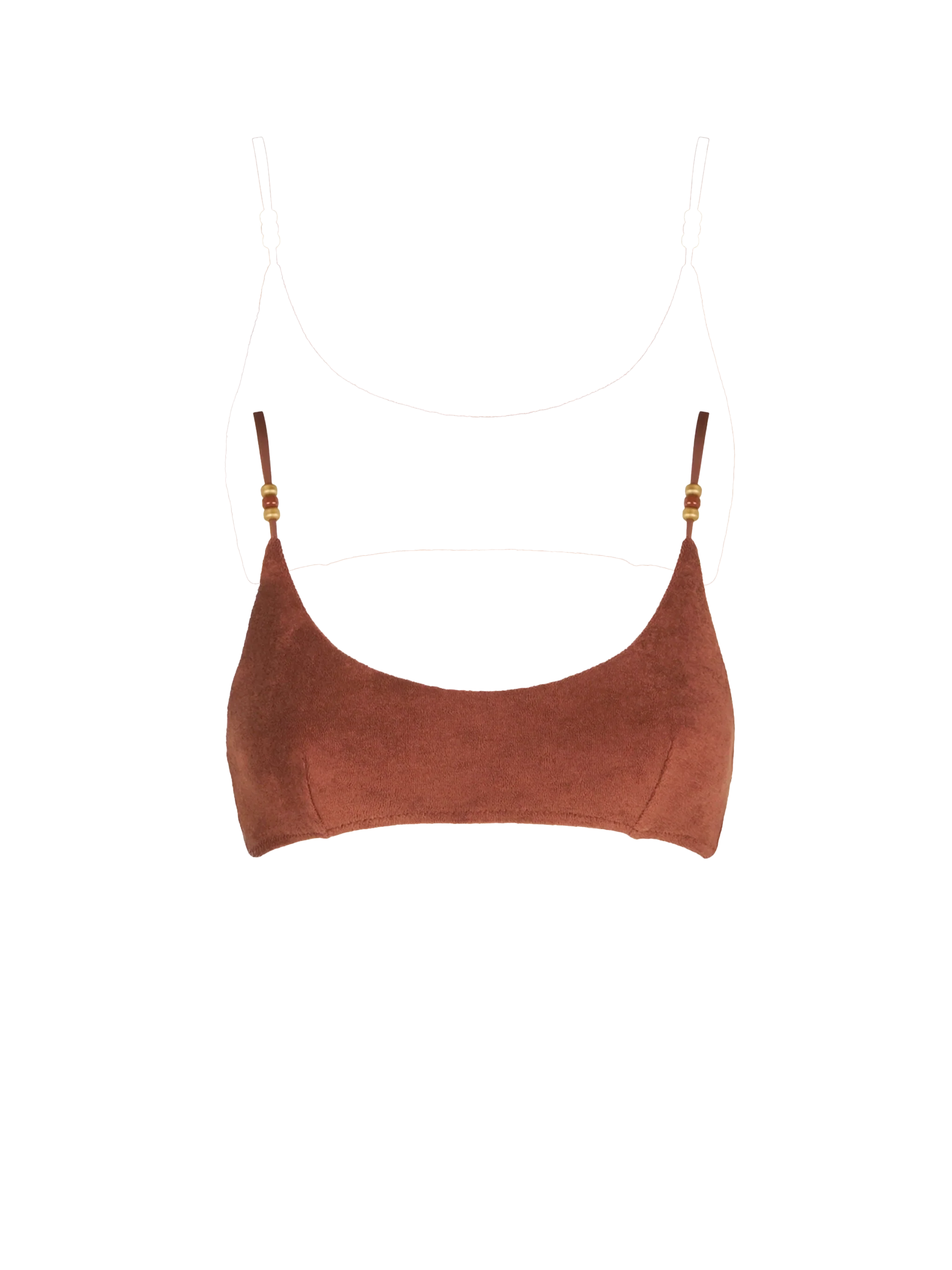 Top bikini Judy bralette marrone in spugna con charms