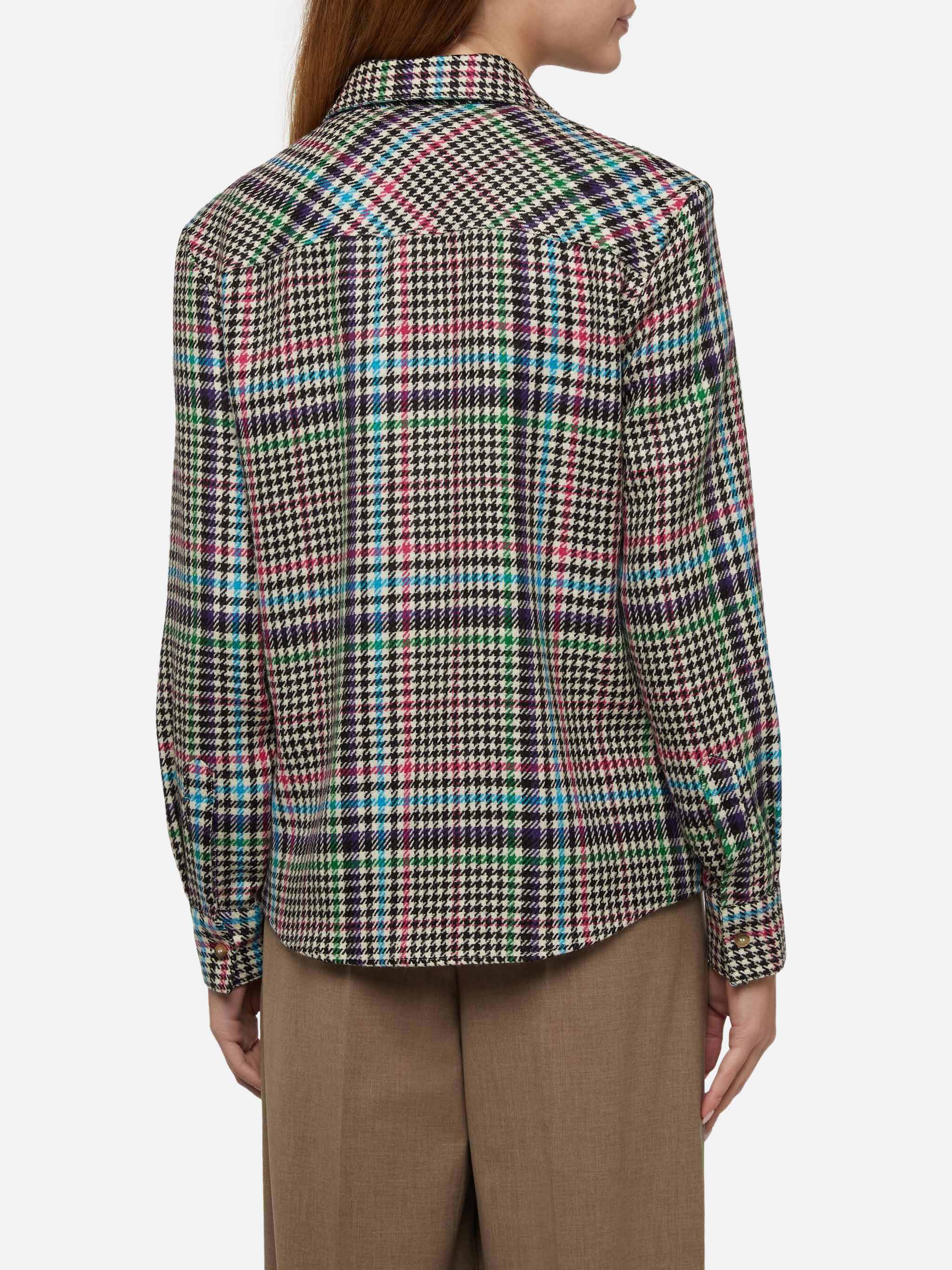 Camicia in lana Deer con stampa Principe di Galles - Image 3