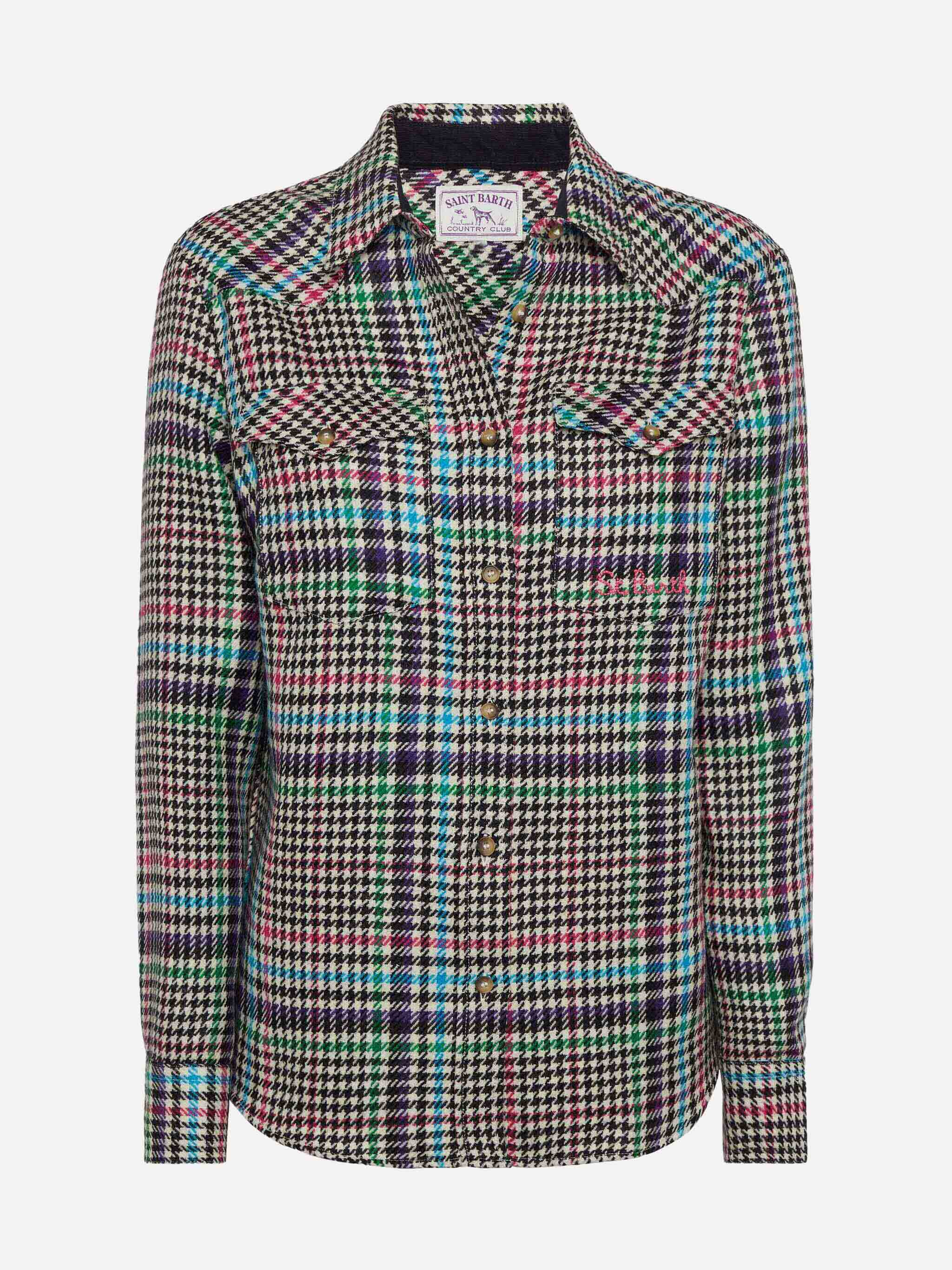 Camicia in lana Deer con stampa Principe di Galles - Image 4