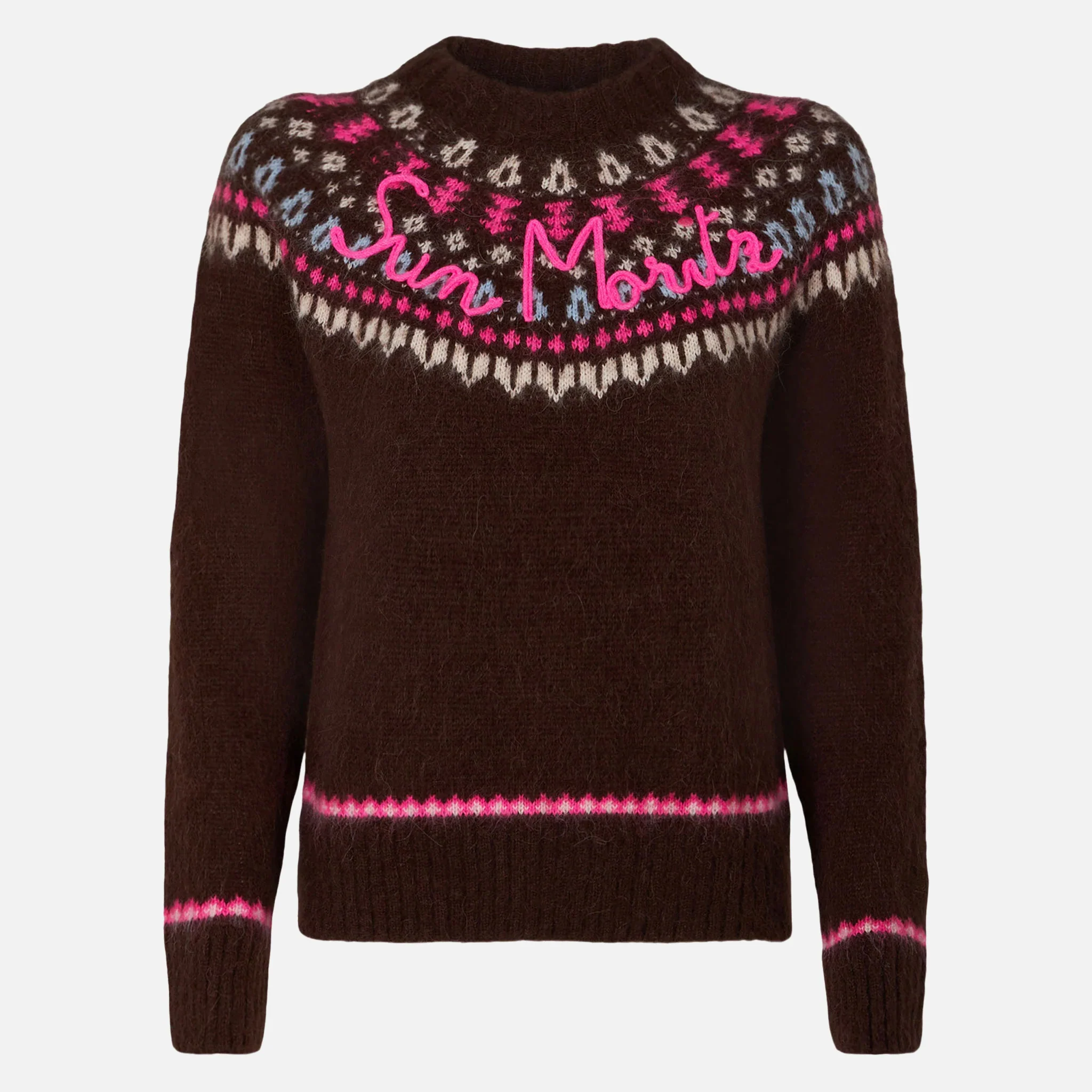 Maglione New Queen Nordic in maglia con jacquard marrone - Image 3