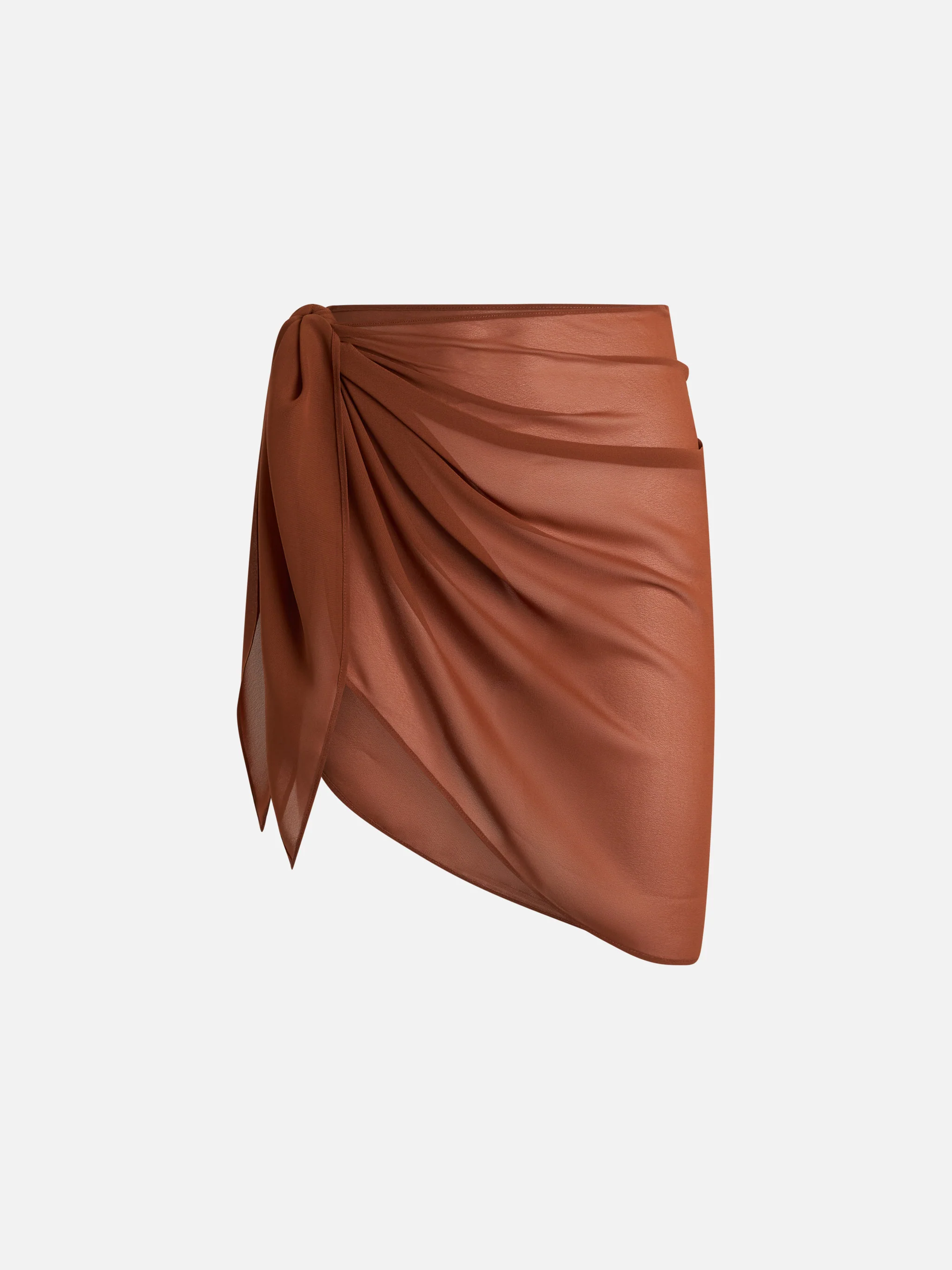 Pareo Sery corto in georgette marrone - Image 4