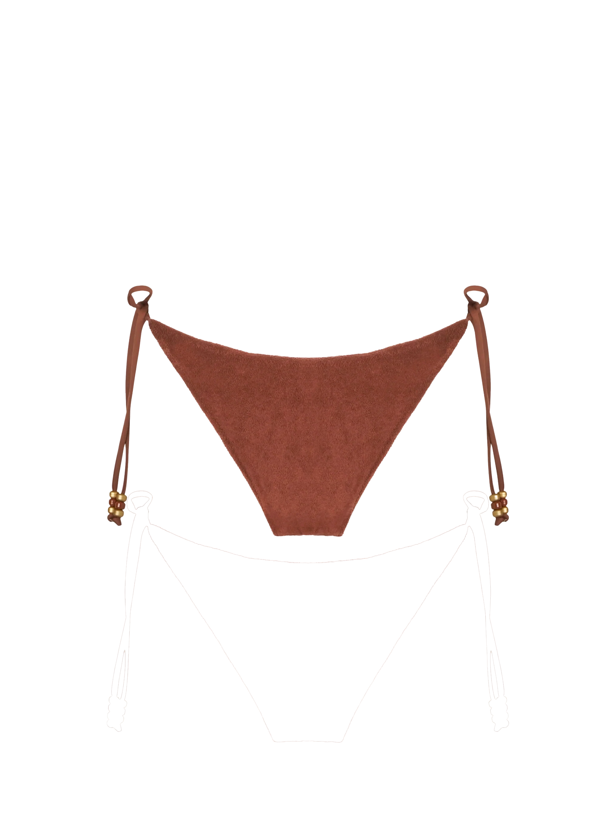 Slip mare Virgo marrone in spugna con charms