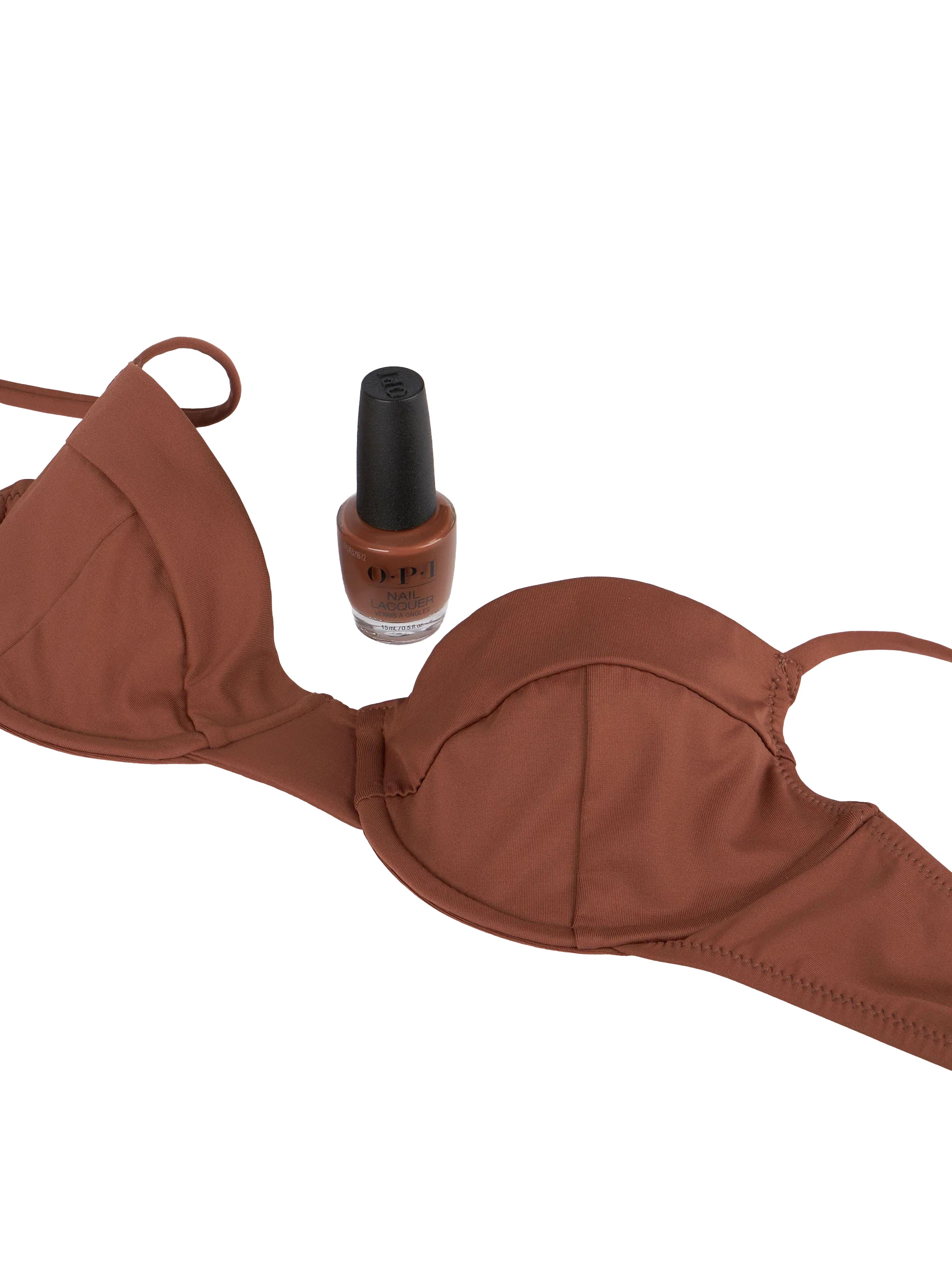 Top bikini Bea bralette con ferretto marrone - Image 2