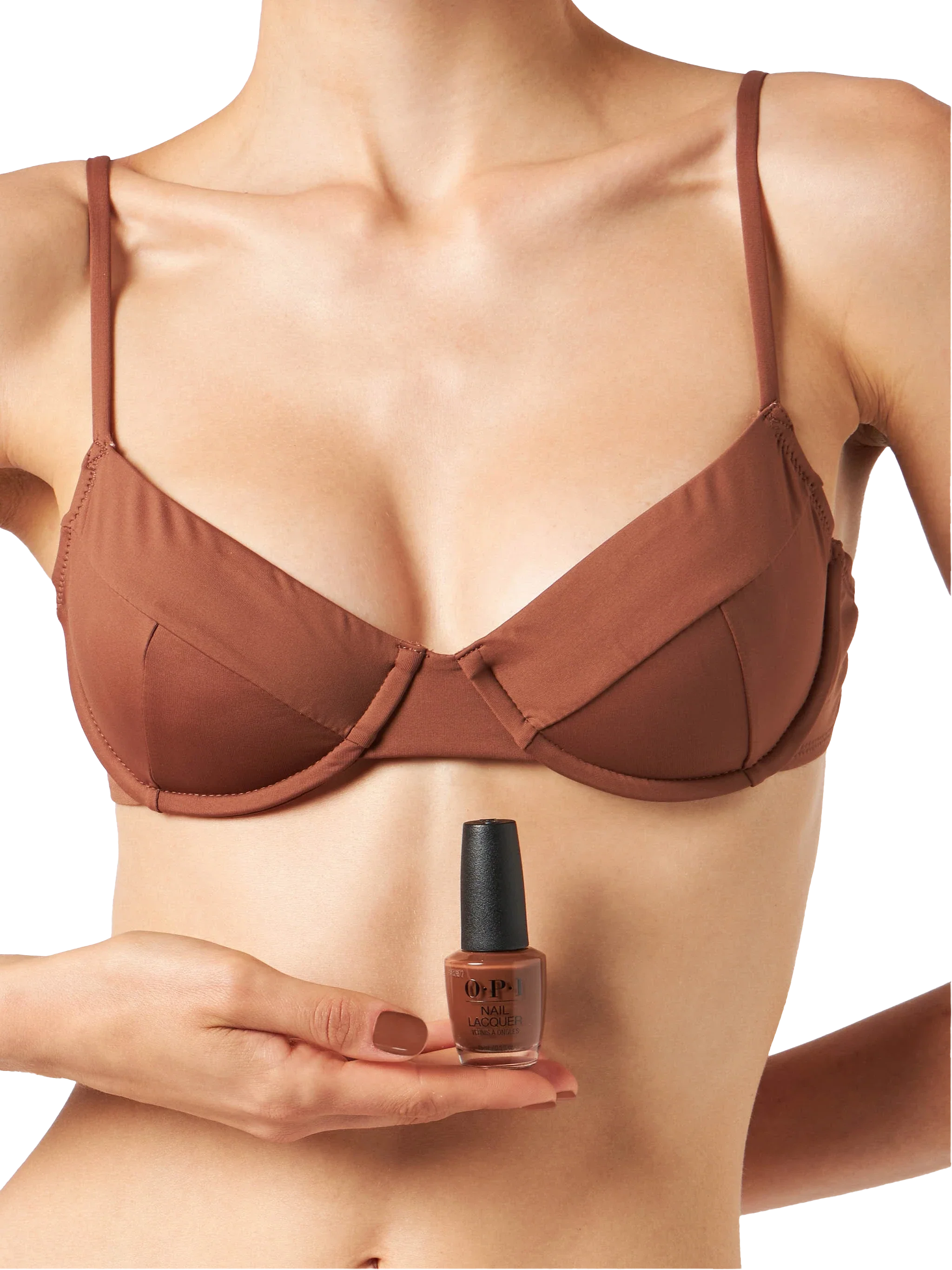 Top bikini Bea bralette con ferretto marrone - Image 3