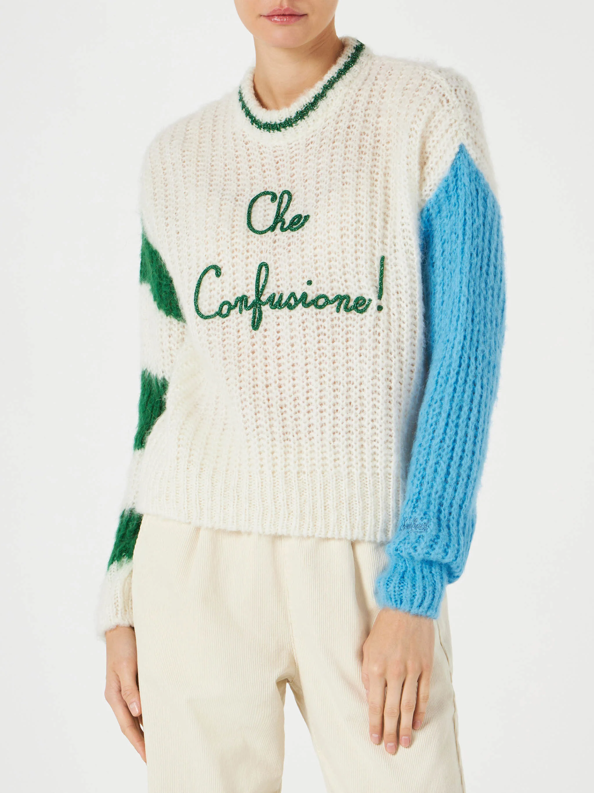 Maglia Danya Soft con ricamo lettering e patch cuori