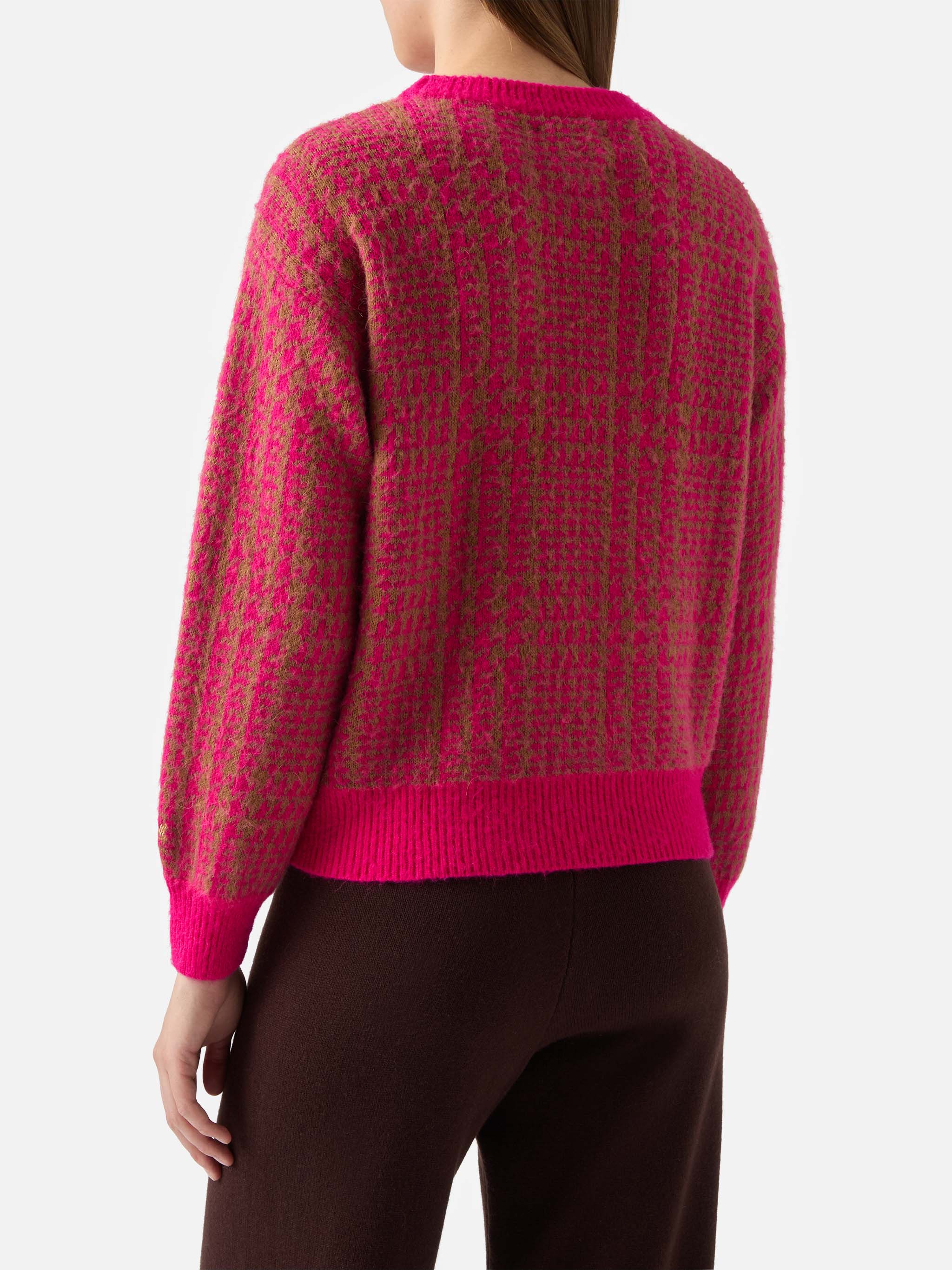 Maglione Danya Soft con fantasia Principe di Galles rosa - Image 2