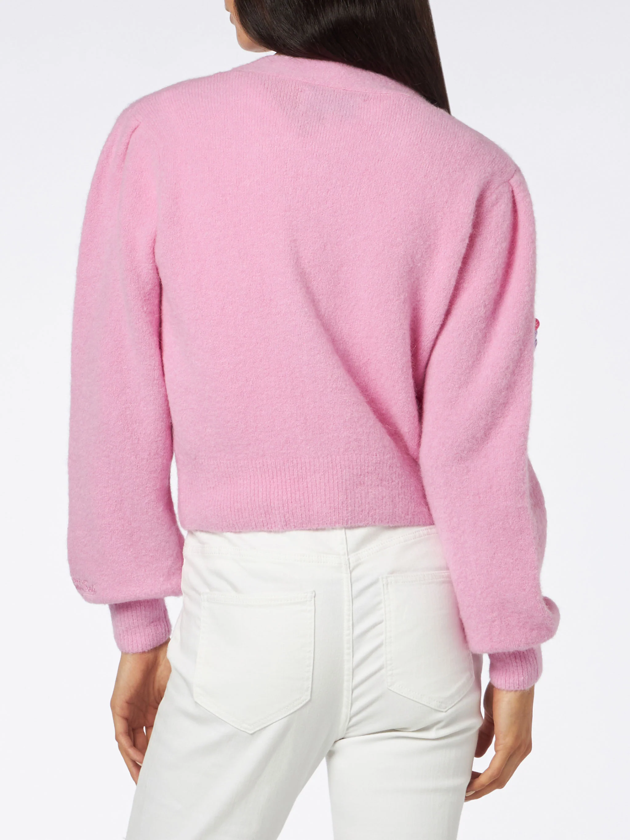 Cardigan Lyza Soft cropped con cuori crochet - Image 2