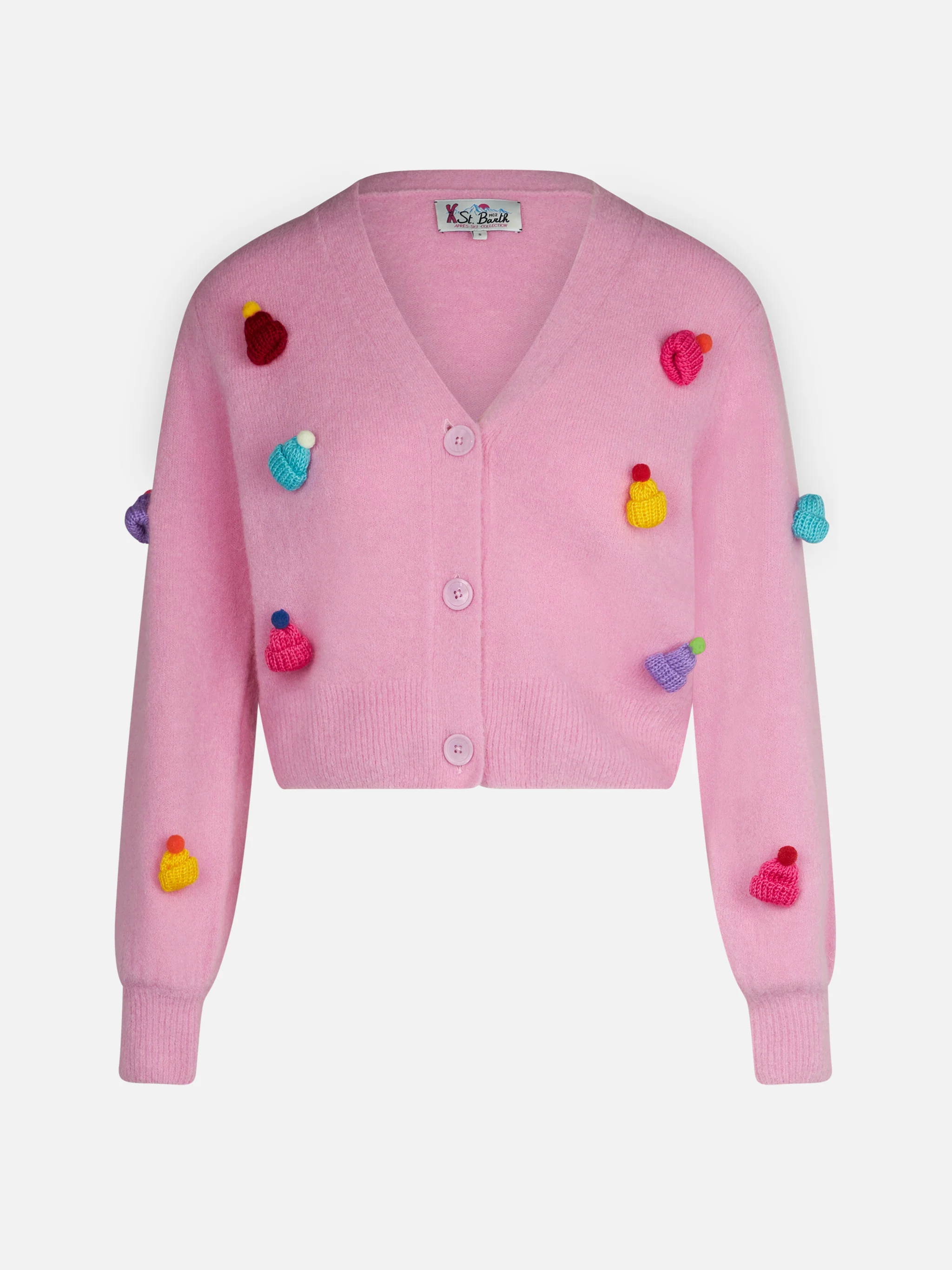 Cardigan Lyza Soft cropped con cuori crochet - Image 4