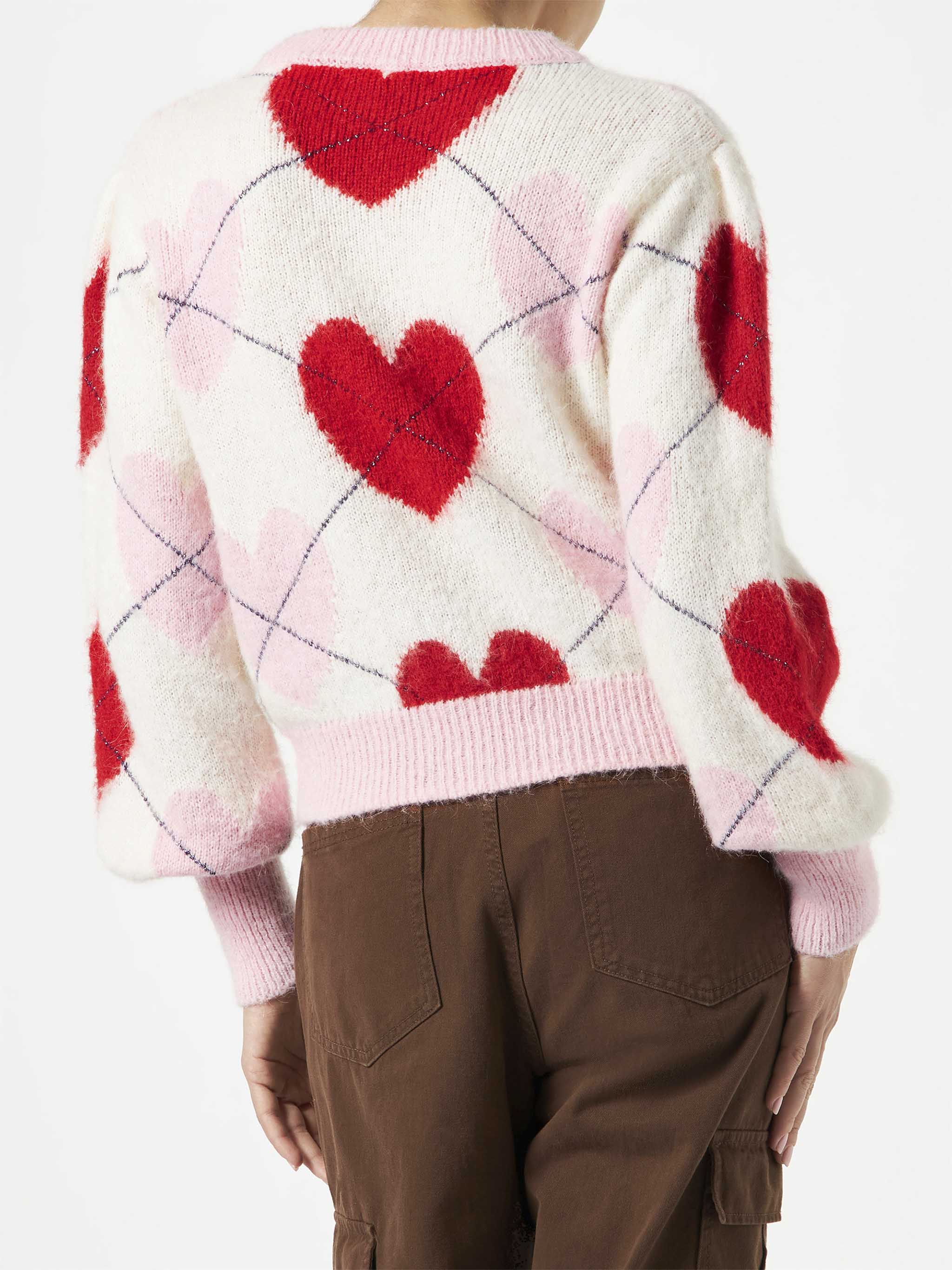 Maglione Bloom Soft in maglia con fantasia argyle e cuori - Image 2
