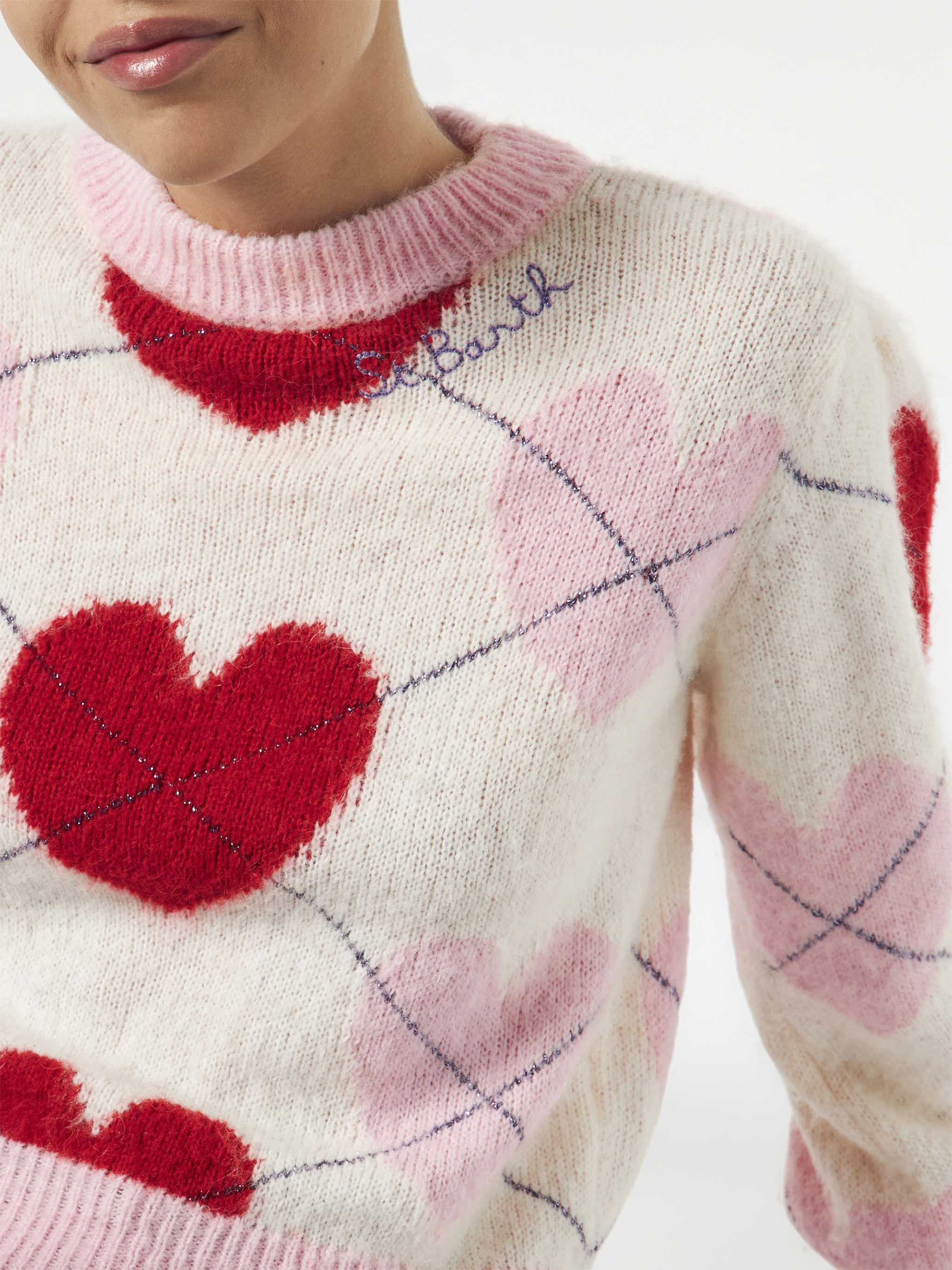 Maglione Bloom Soft in maglia con fantasia argyle e cuori - Image 3