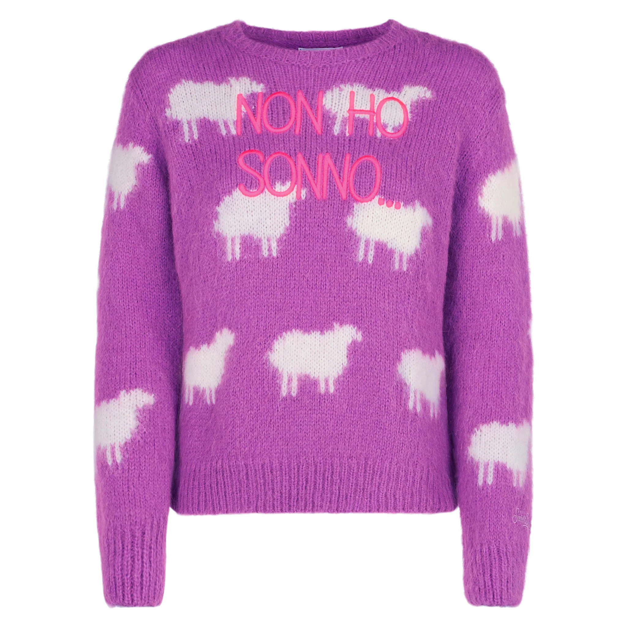 Maglia New Queen effetto brushed lilla con ricamo - Image 4