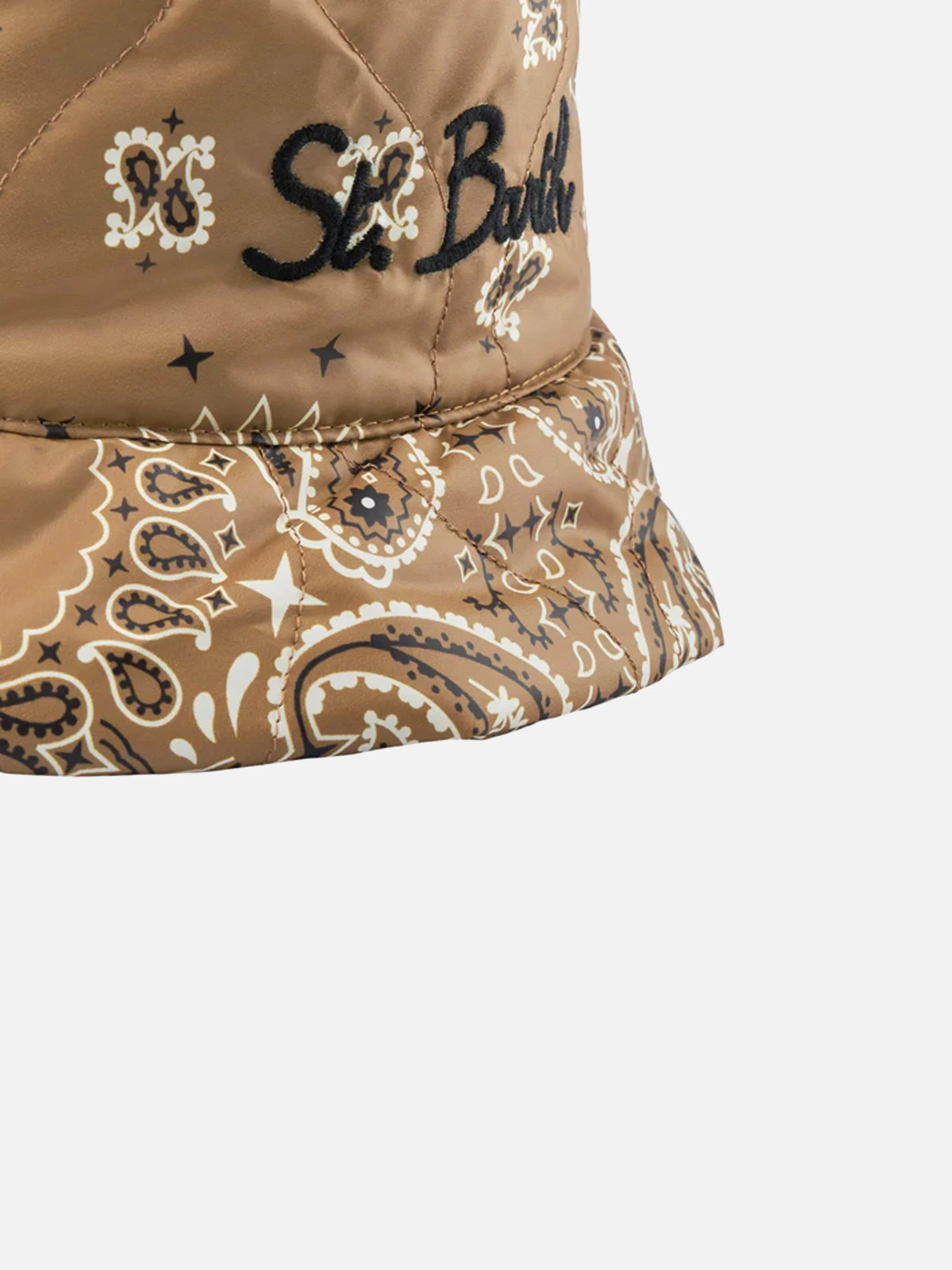 Bucket hat Jude con fantasia bandana marrone e bianco - Image 3
